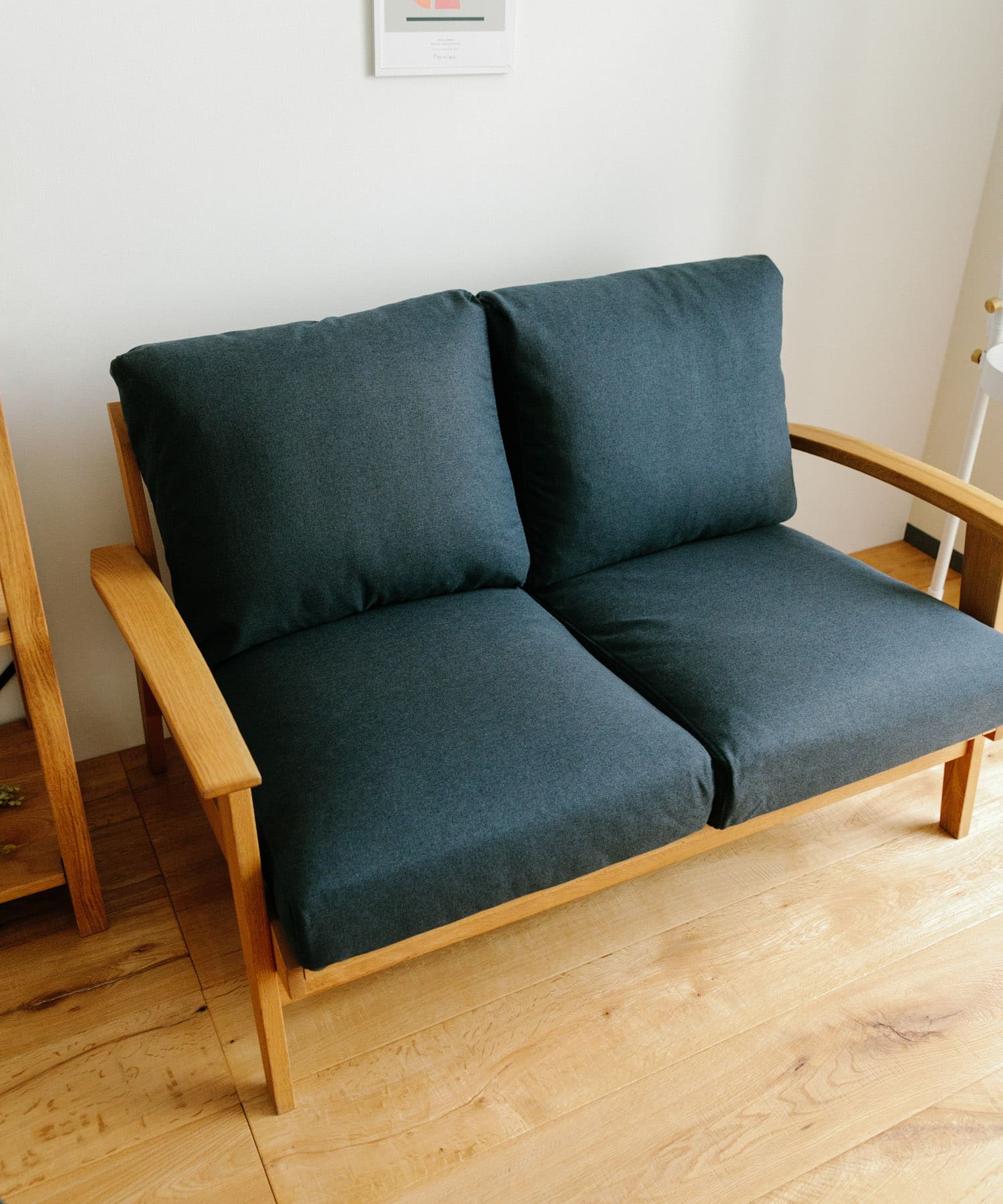 BOTHY　Modern Sofa 2P オーク無垢材 ブルーグリーン one