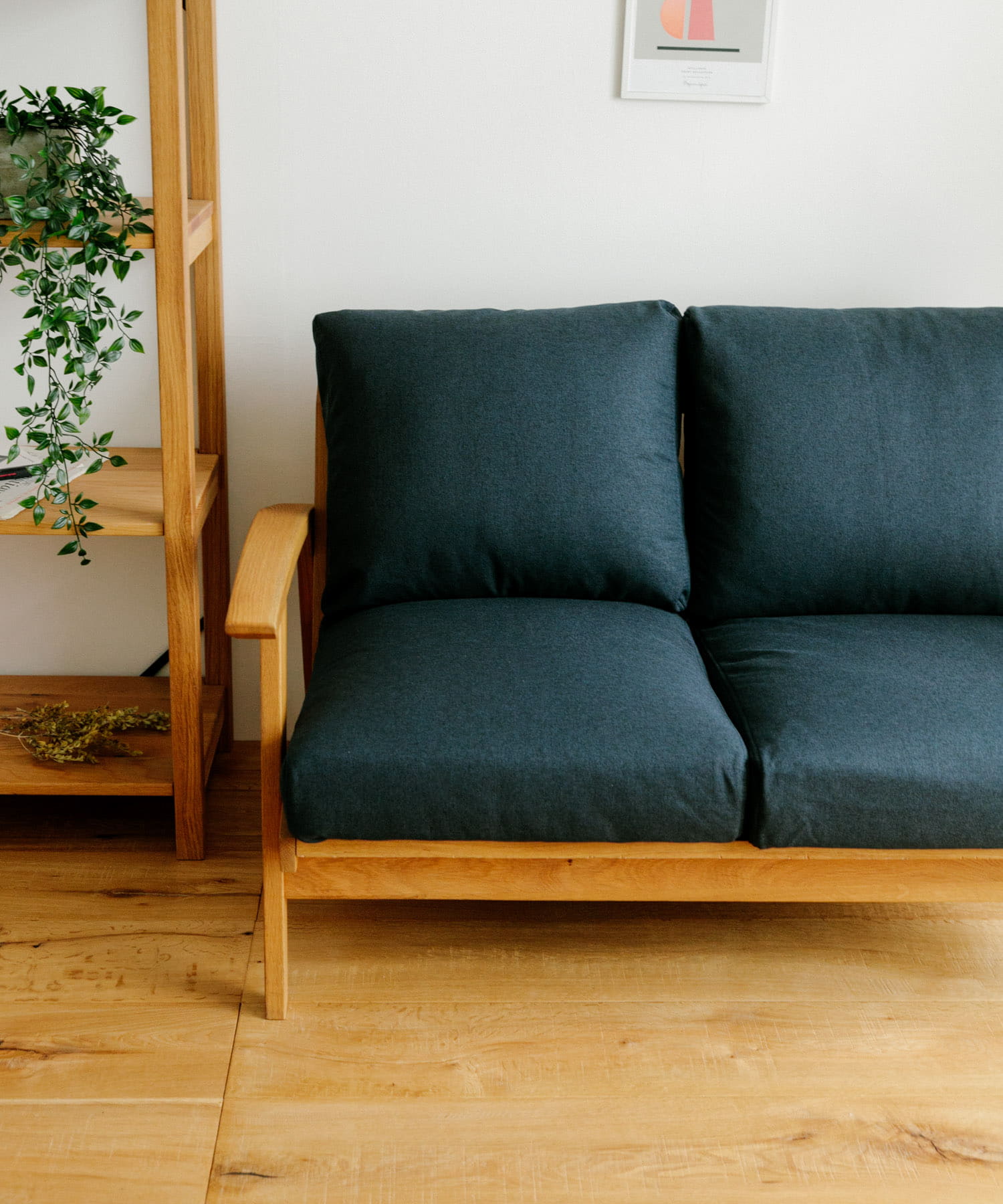 BOTHY　Modern Sofa 2P オーク無垢材 ブルーグリーン one