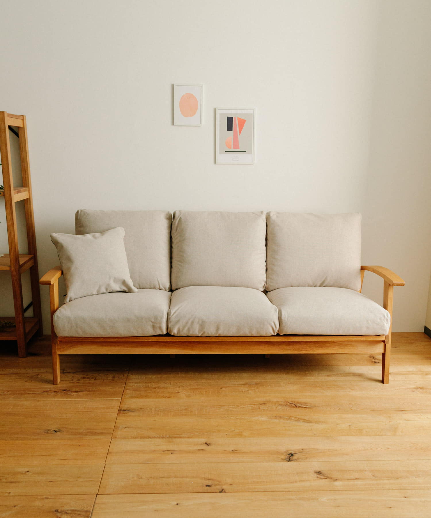 BOTHY Modern Sofa 3P オーク無垢材 ベージュ one