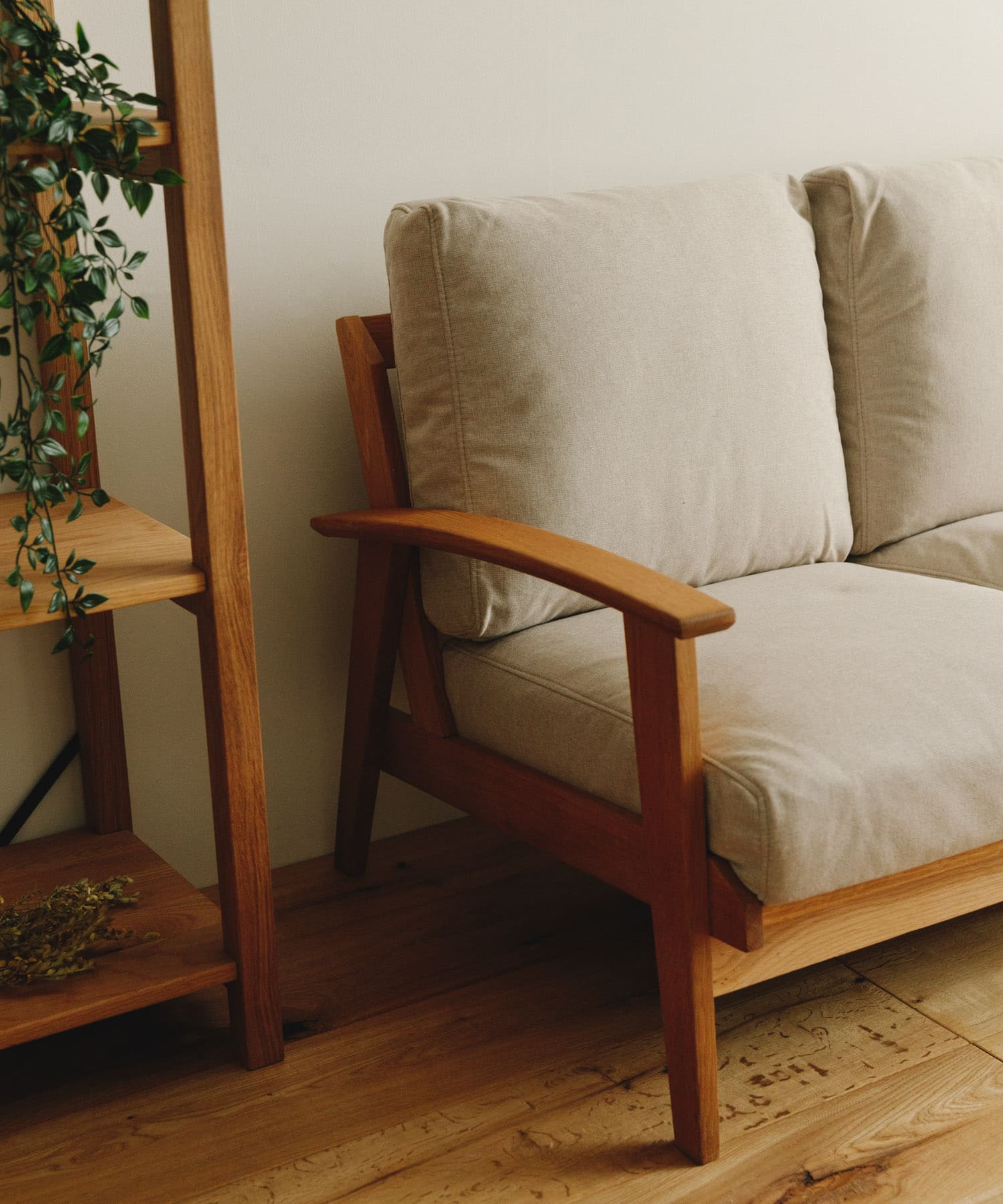 BOTHY Modern Sofa 3P オーク無垢材 ベージュ one