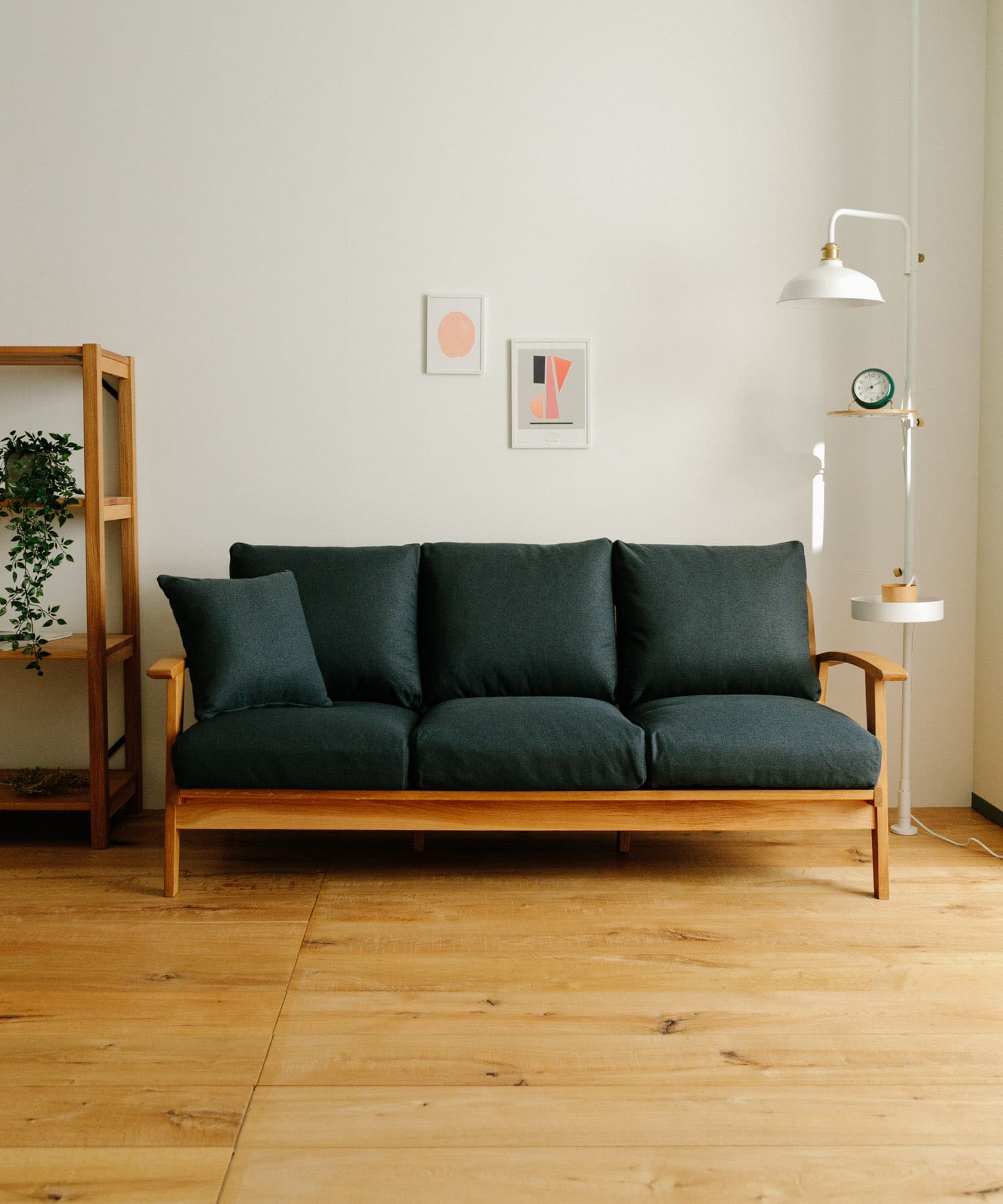 BOTHY Modern Sofa 3P オーク無垢材 ブルーグリーン one