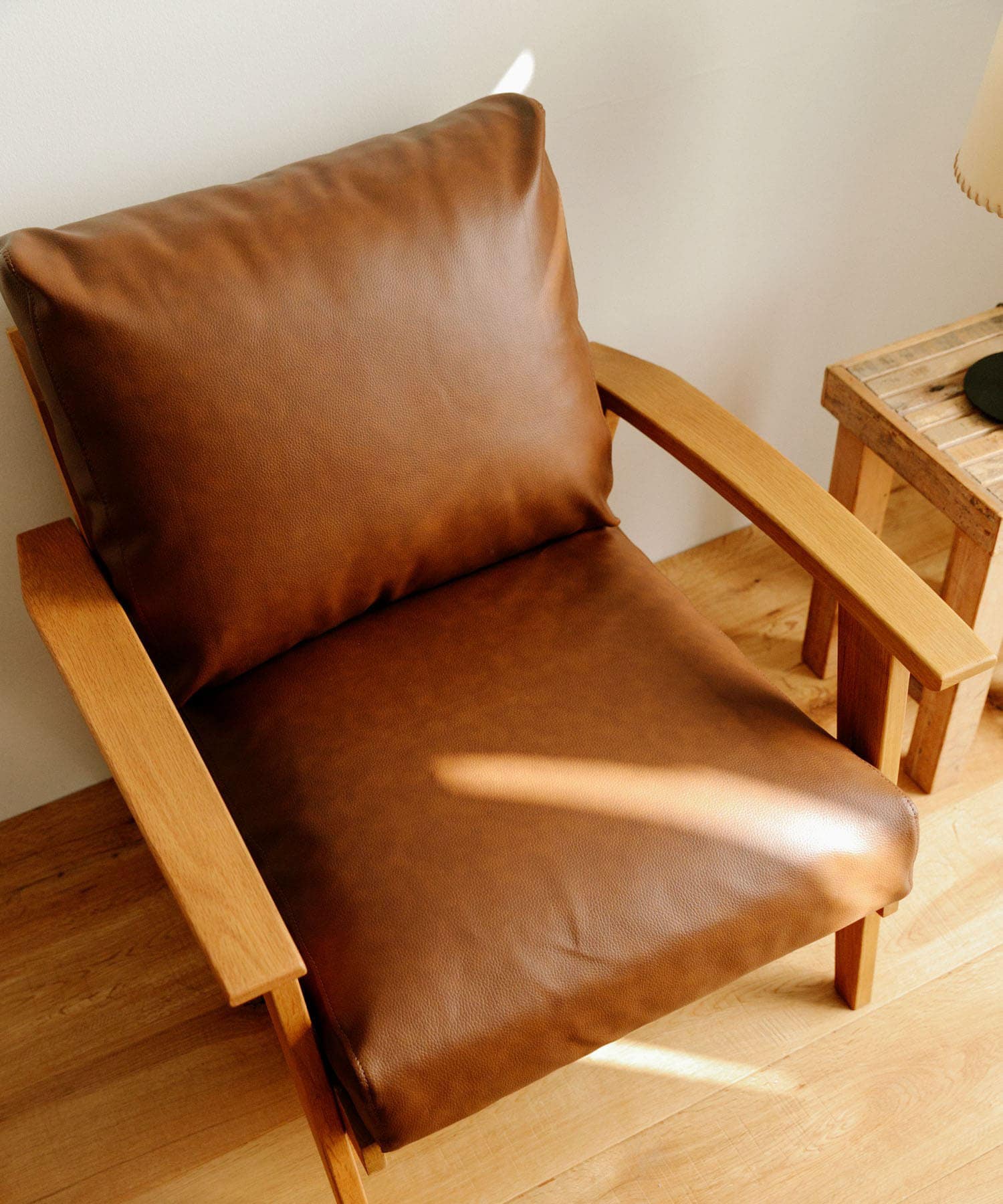 BOTHY　PVC Sofa 1P オーク無垢材 ブラウン one