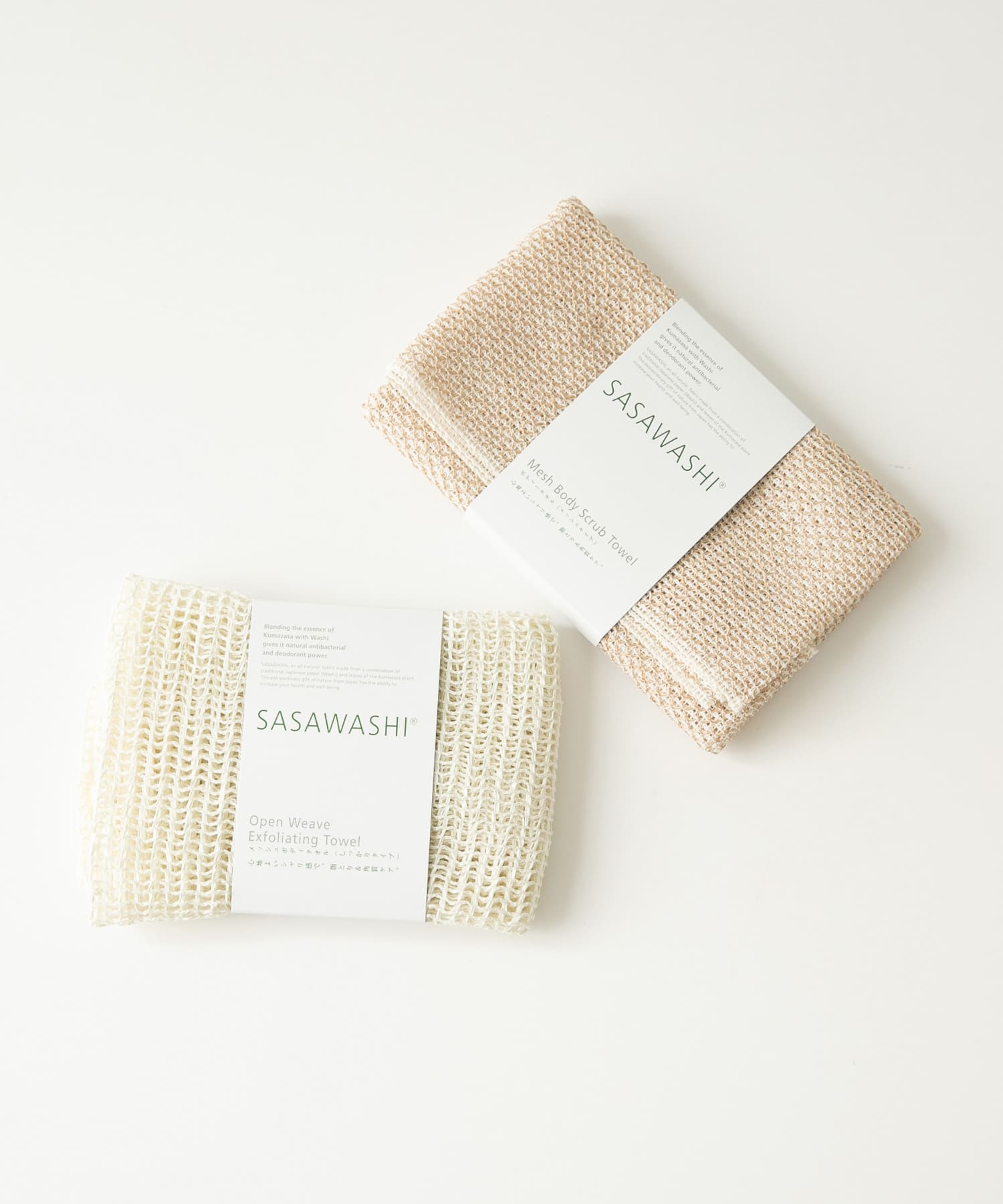 SASAWASHI　メッシュボディタオル しっかりタイプ オフホワイト -