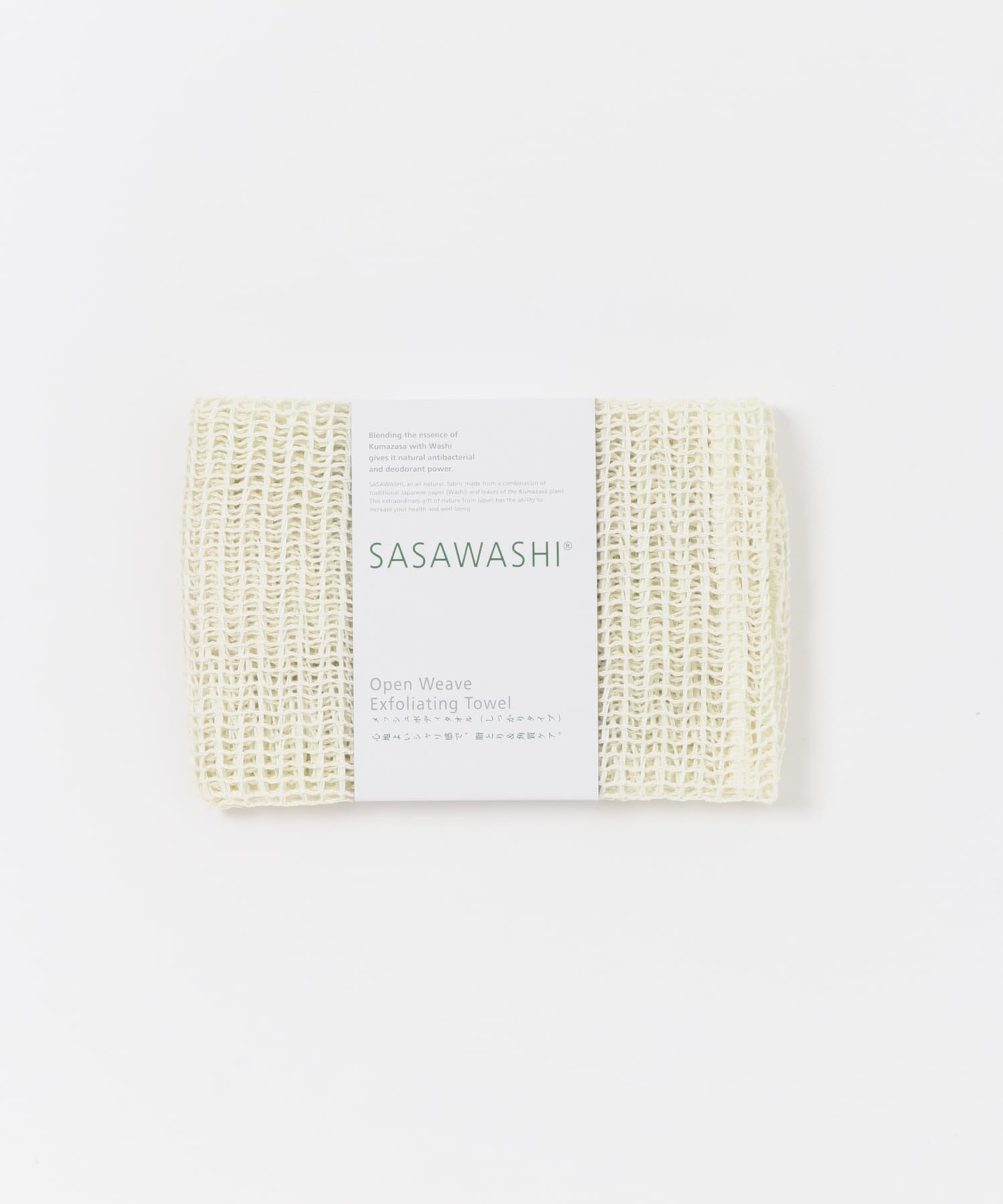 SASAWASHI　メッシュボディタオル しっかりタイプ オフホワイト -