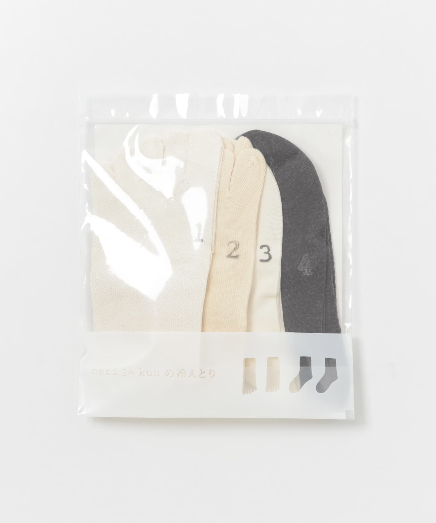 『WEB限定』meri ja kuu　4足セット カラーコットンソックス charcoal -