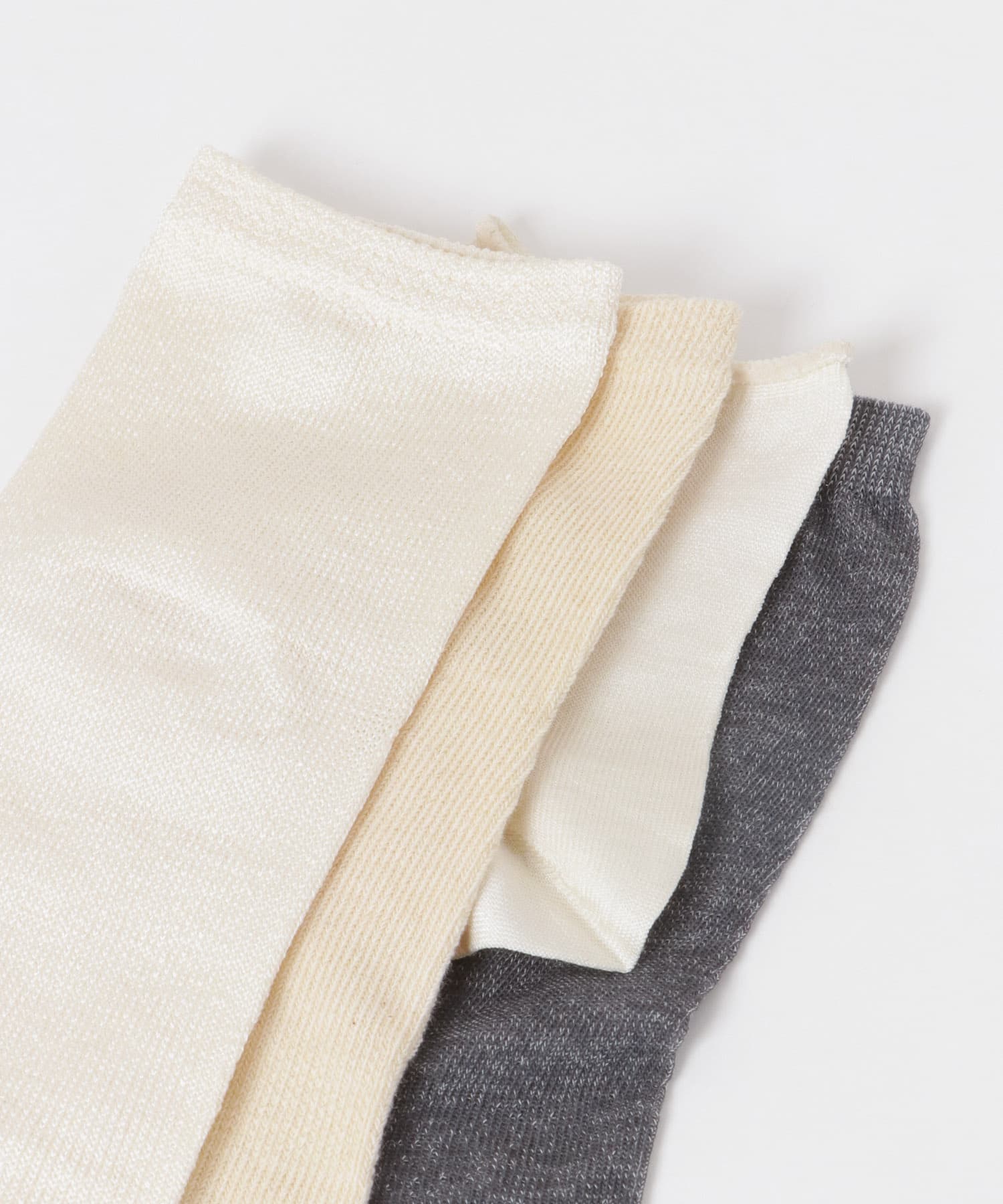 『WEB限定』meri ja kuu　4足セット カラーコットンソックス charcoal -