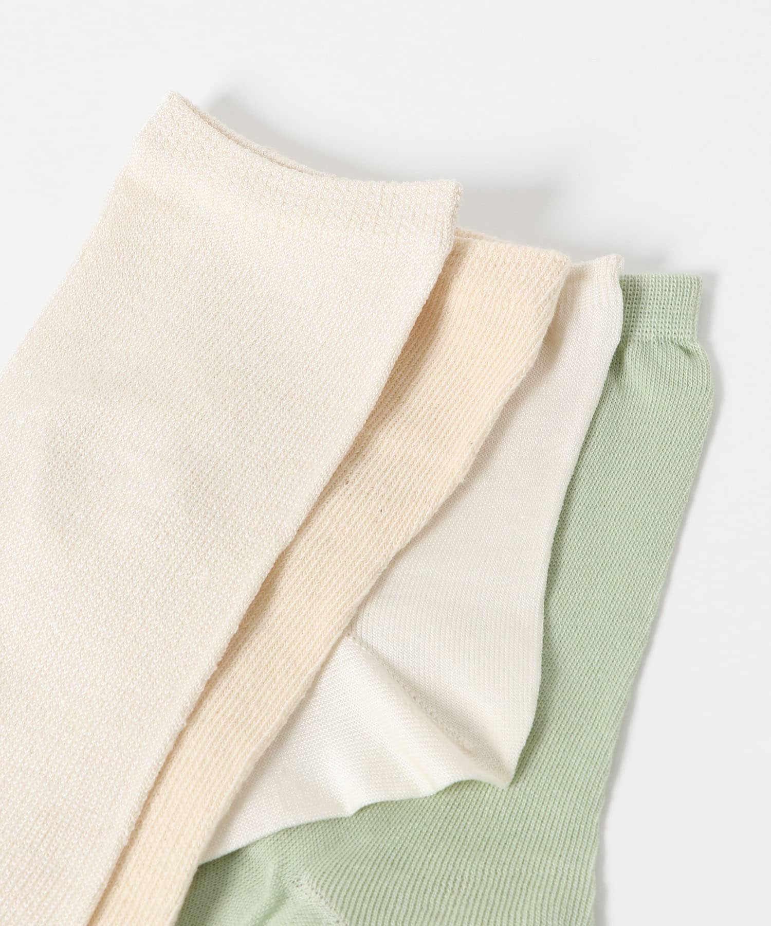『WEB限定』meri ja kuu　4足セット カラーコットンソックス sage -