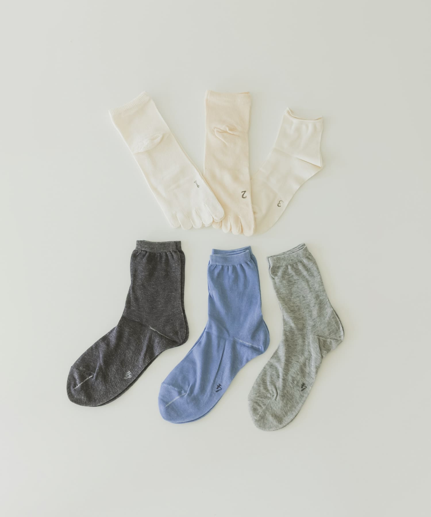 『WEB限定』meri ja kuu　4足セット カラーコットンソックス inkblue -