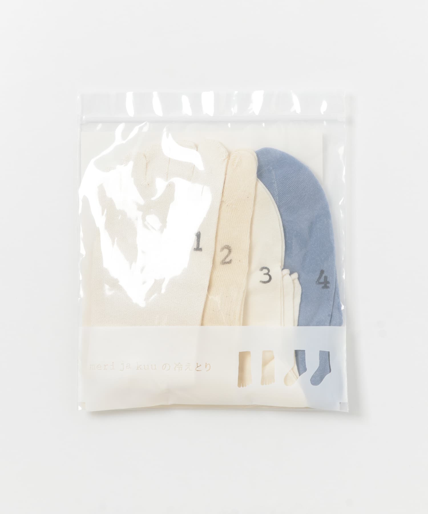 『WEB限定』meri ja kuu　4足セット カラーコットンソックス inkblue -