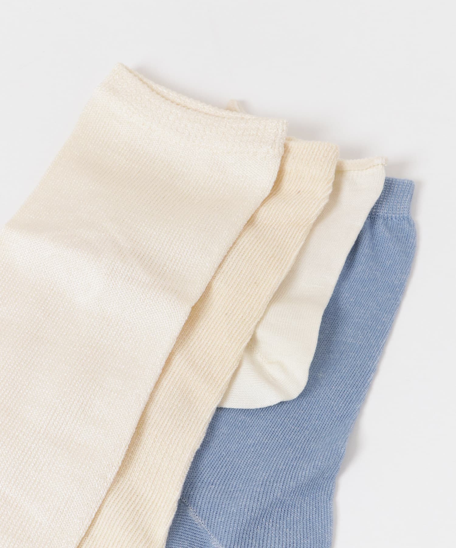 『WEB限定』meri ja kuu　4足セット カラーコットンソックス inkblue -