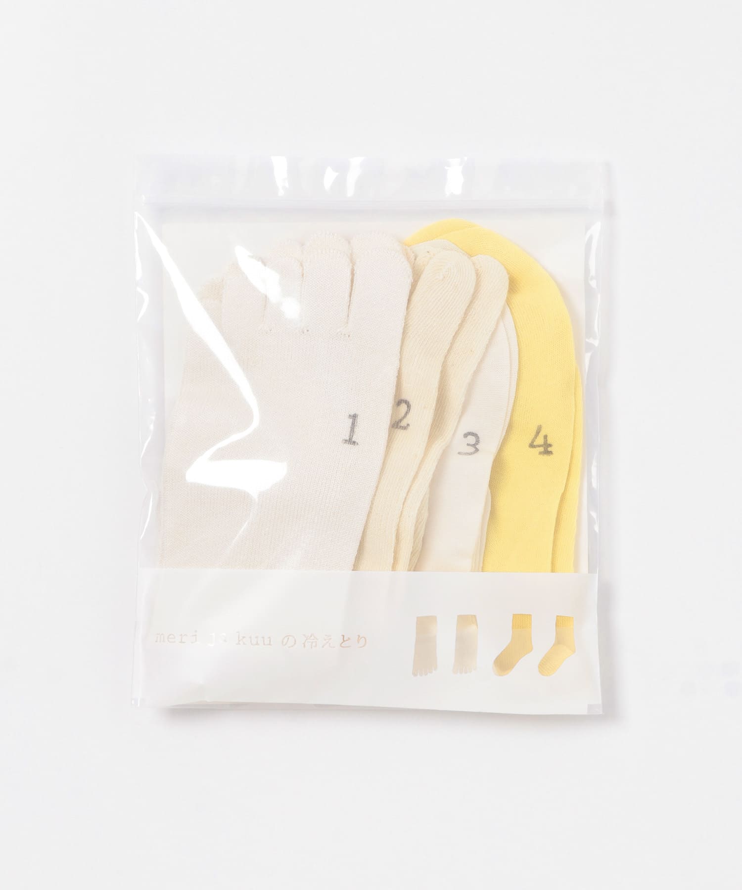 『WEB限定』meri ja kuu　4足セット カラーコットンソックス ginger -