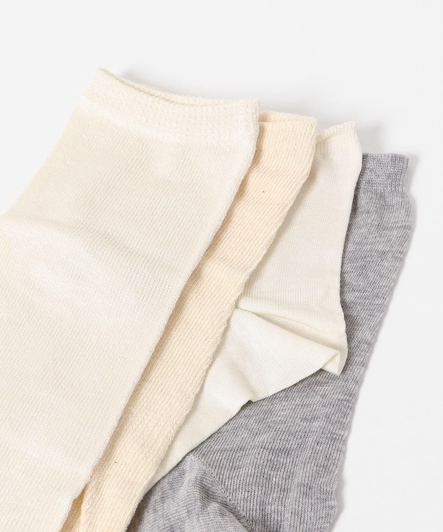 『WEB限定』meri ja kuu　4足セット カラーコットンソックス gray -