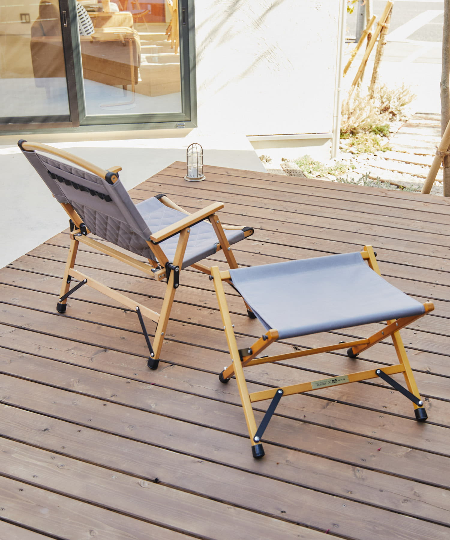 WAQ×DOORS　FOLDING WOOD STOOL EXCLU グレー 0