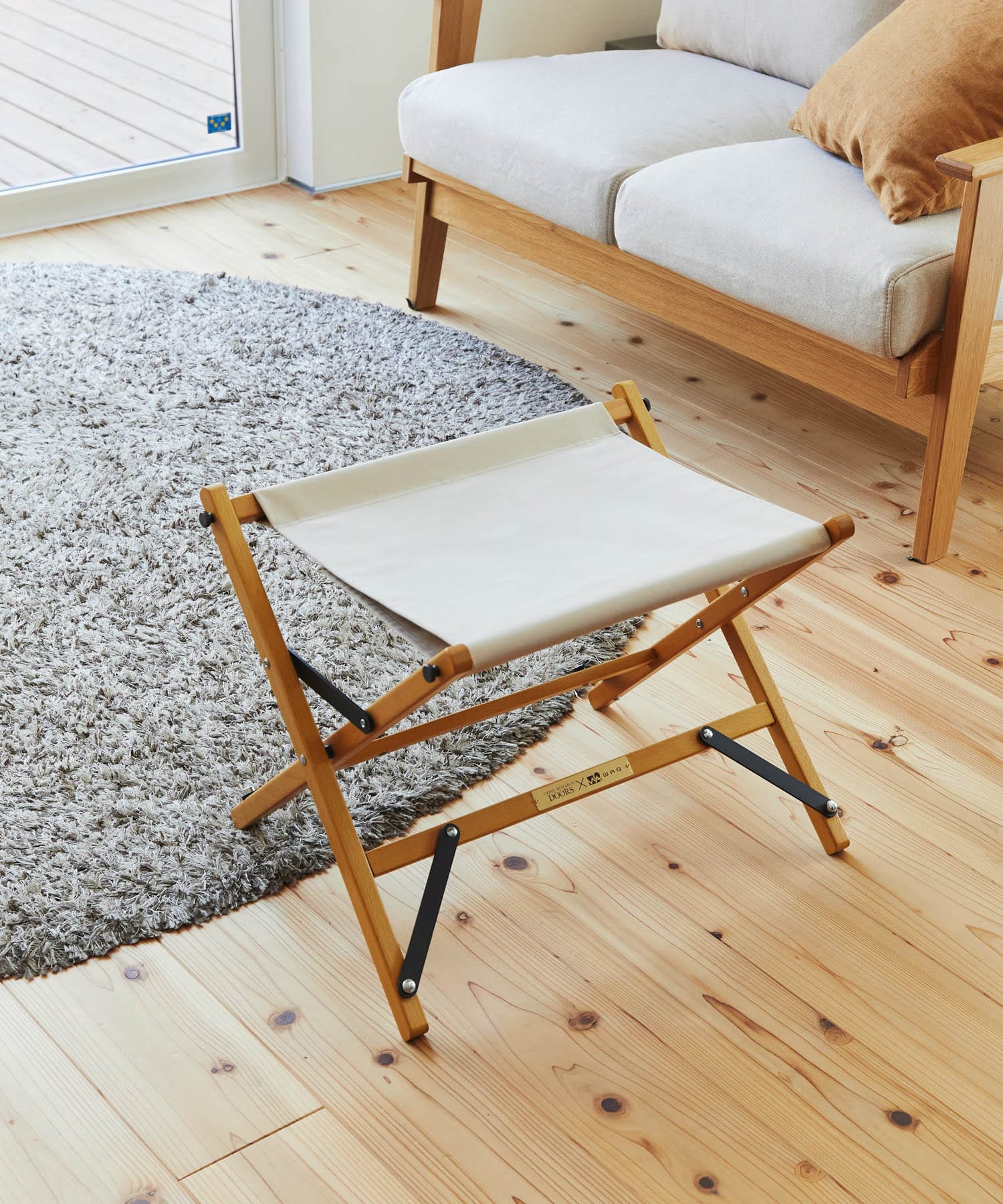 WAQ×DOORS　FOLDING WOOD STOOL EXCLU ベージュ 0