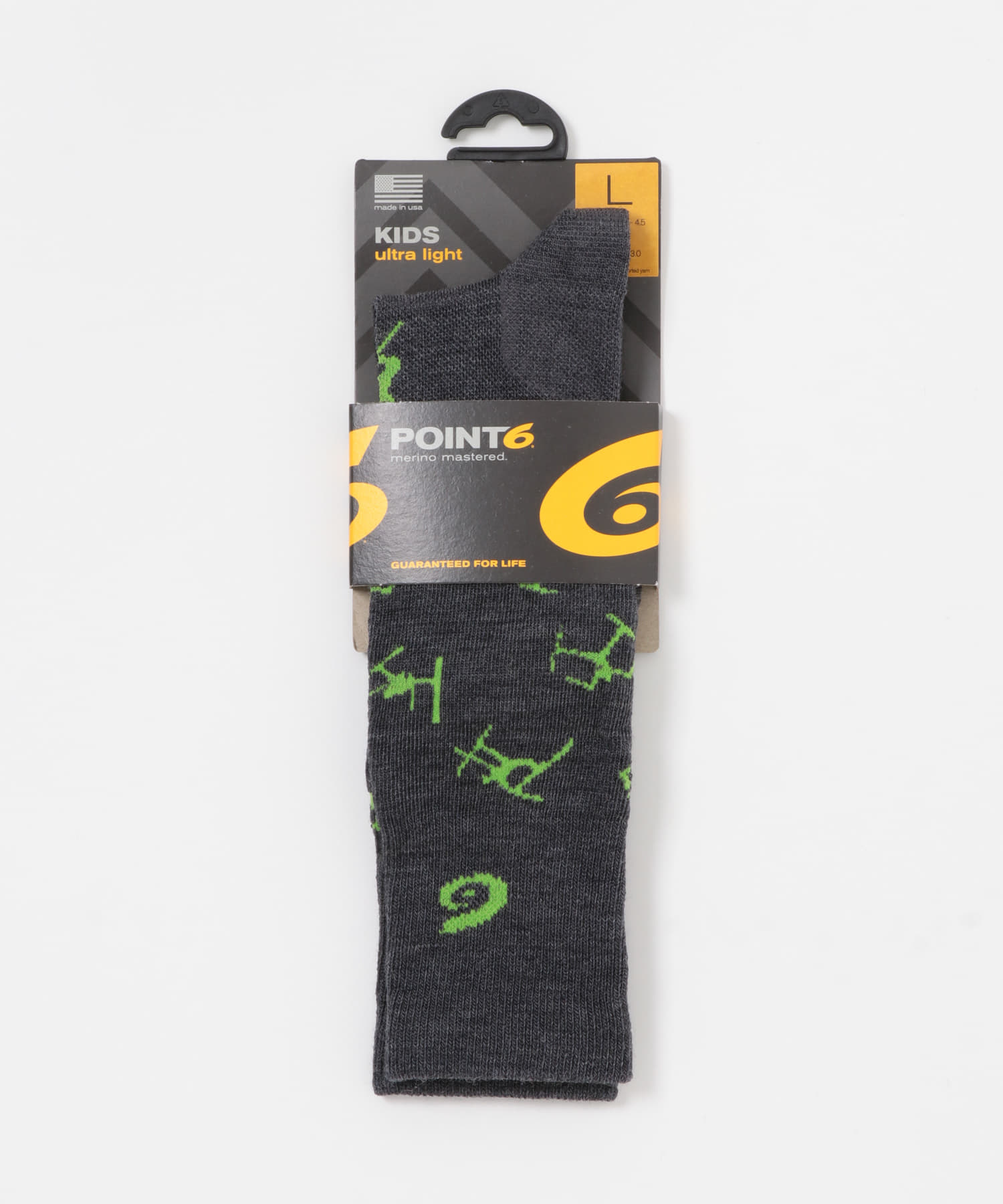 POINT6　kids ski rad gray M