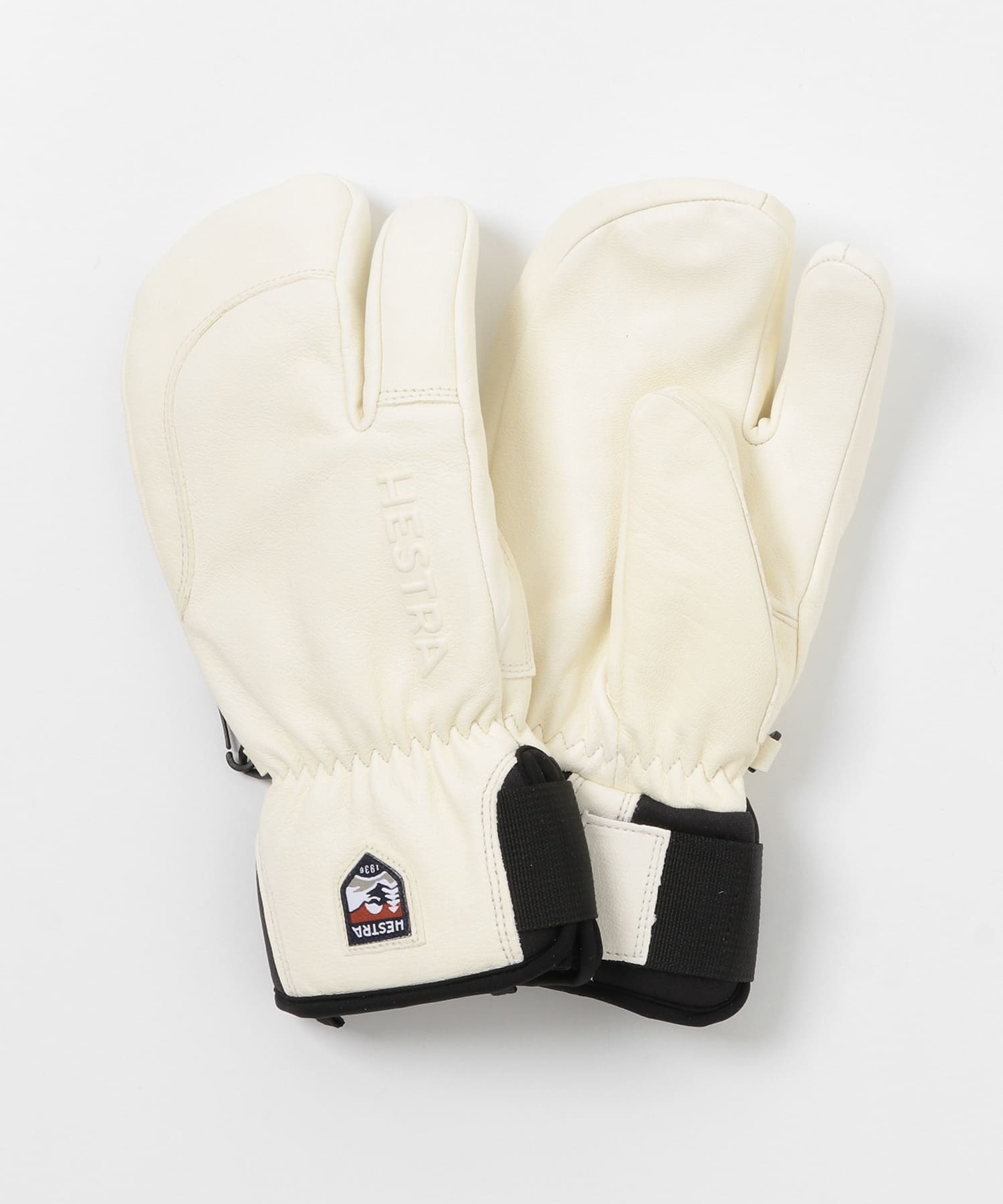 HESTRA 3-Finger Full Leather Sht(7 Al White): ファッション雑貨