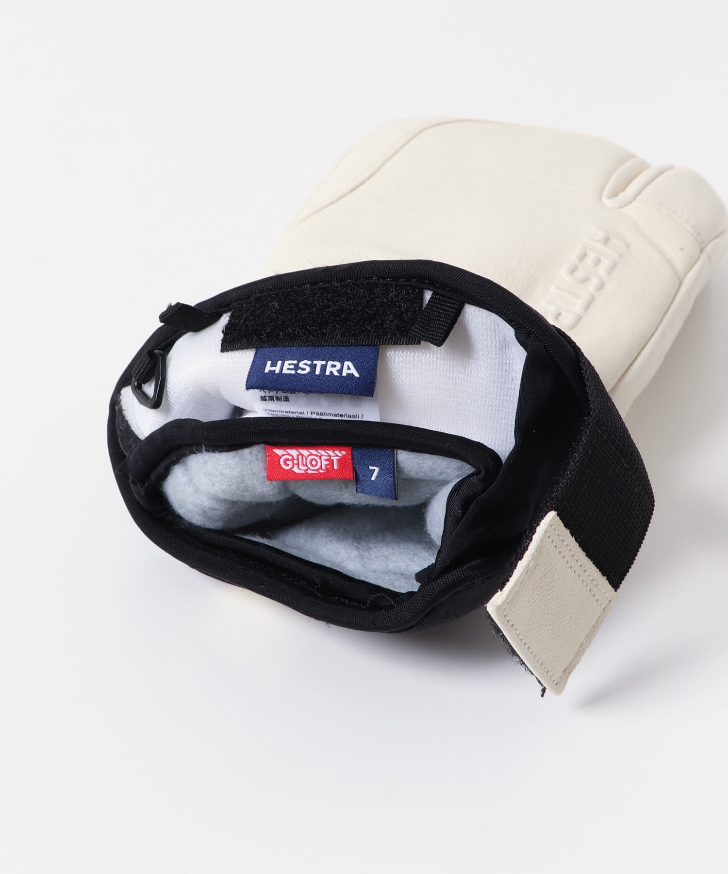 HESTRA　3-Finger Full Leather Sh Al White 7