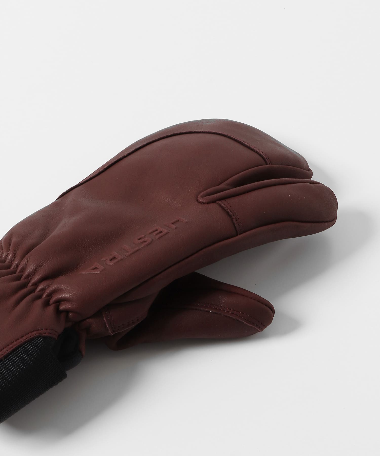 HESTRA　3-Finger Full Leather Sht Bordeaux 5