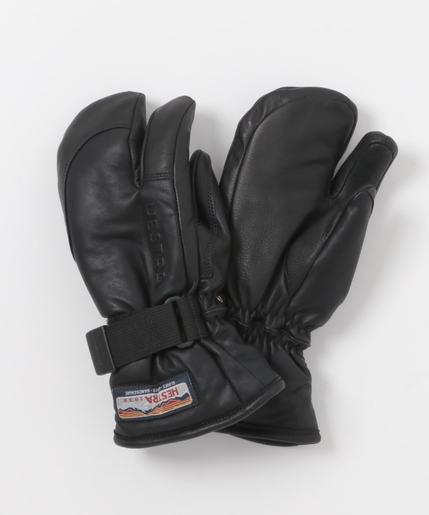 HESTRA 3-Finger Full Leatherサイズ7 HESTRA 3-Finger GTX Full Leather(7 BR Black): ファッション雑貨