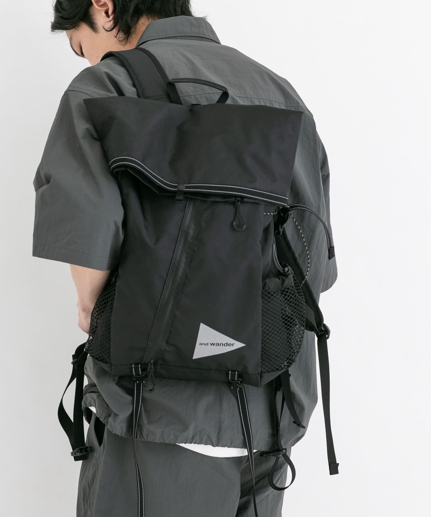 and wander　ECOPAK 18L backpack Black one