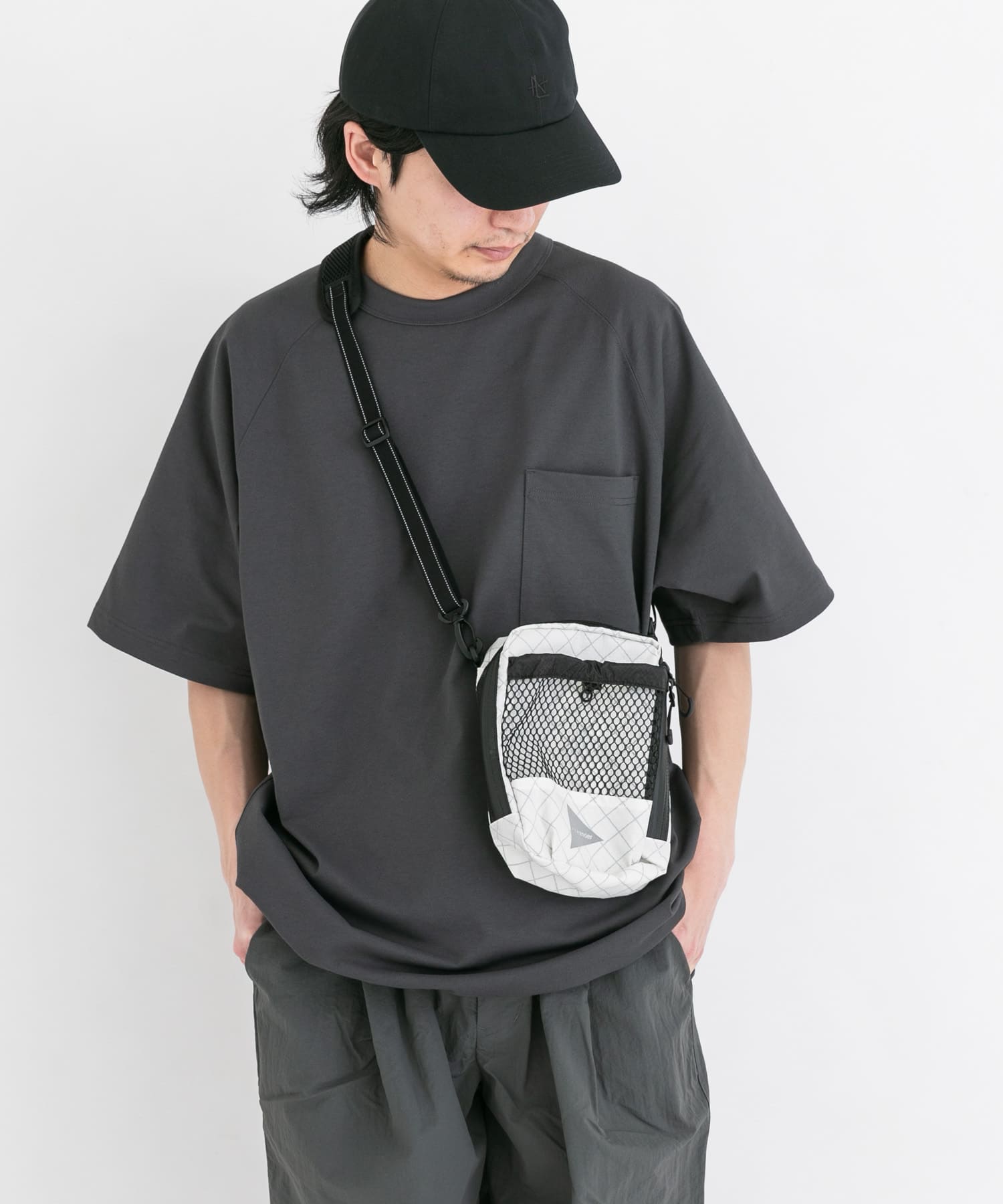 and wander　ECOPAK sholder pouch Off White one