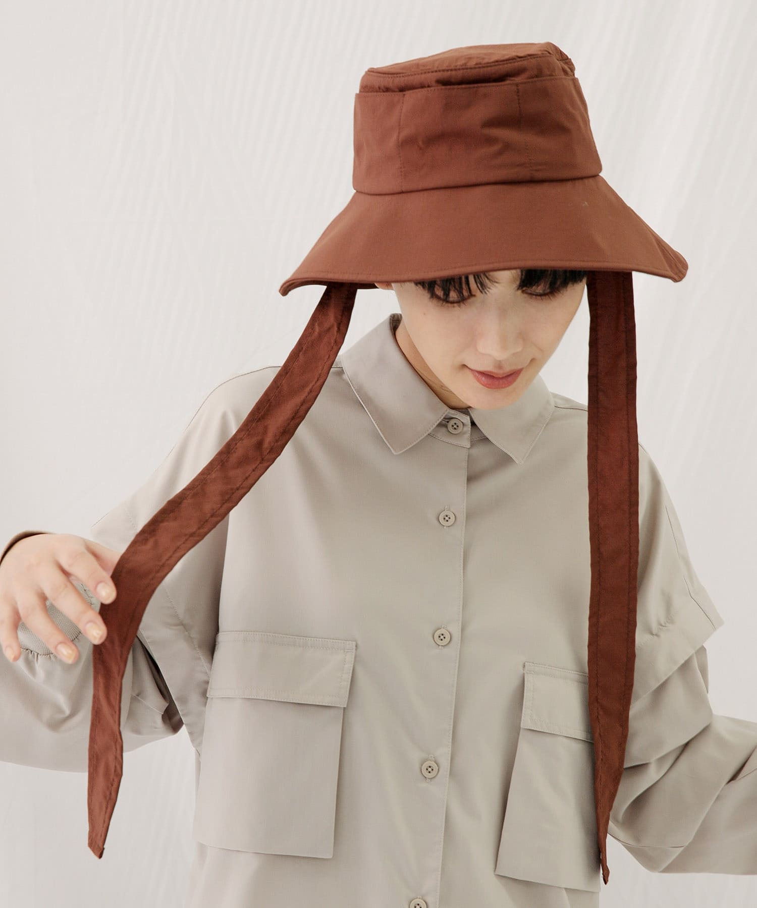 『UVカット』『撥水』『別注』WILDTHINGS×EKAL　ウィンディーハット BROWN one