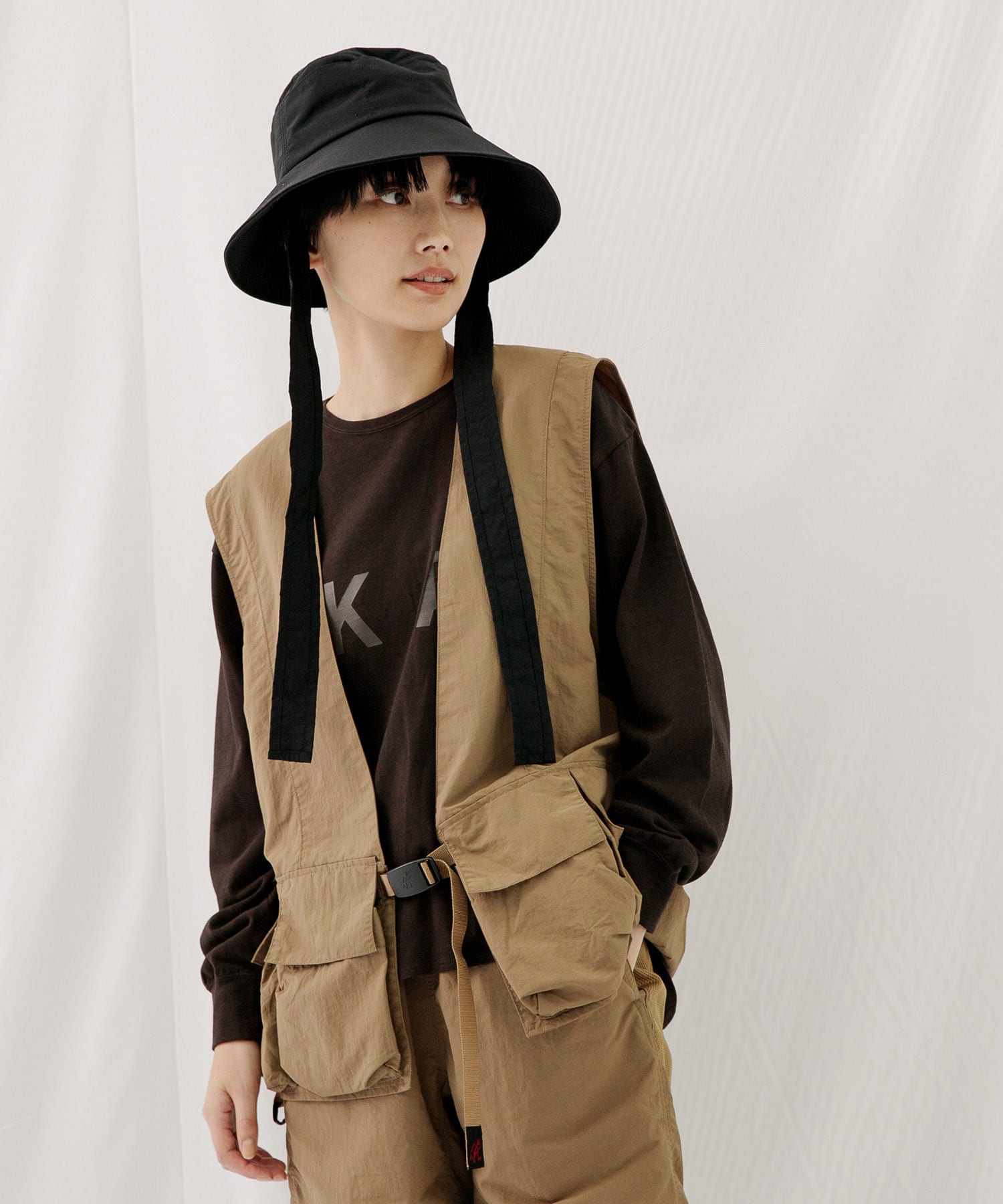 『UVカット』『撥水』『別注』WILDTHINGS×EKAL　ウィンディーハット BLACK one