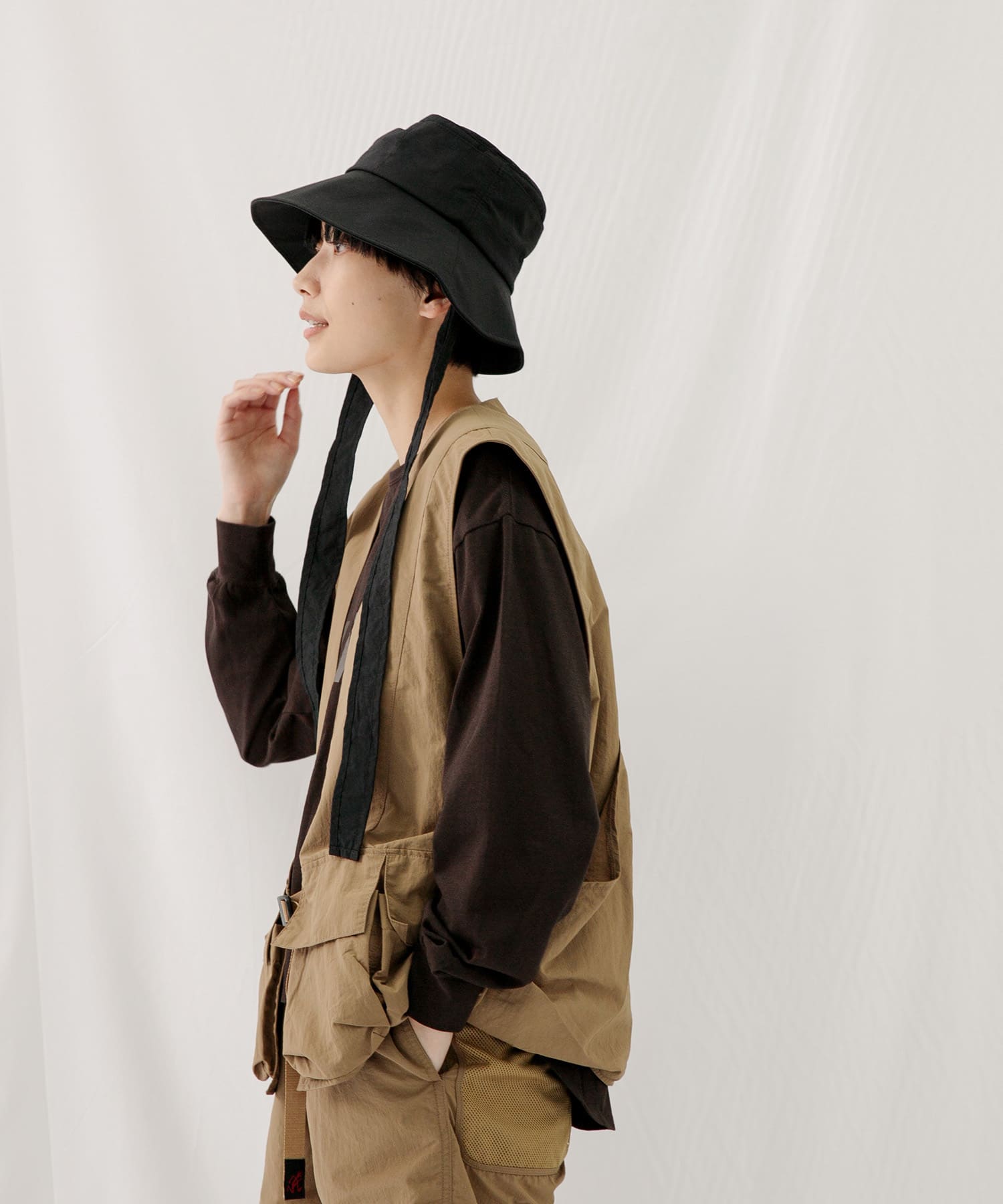 『UVカット』『撥水』『別注』WILDTHINGS×EKAL　ウィンディーハット BLACK one