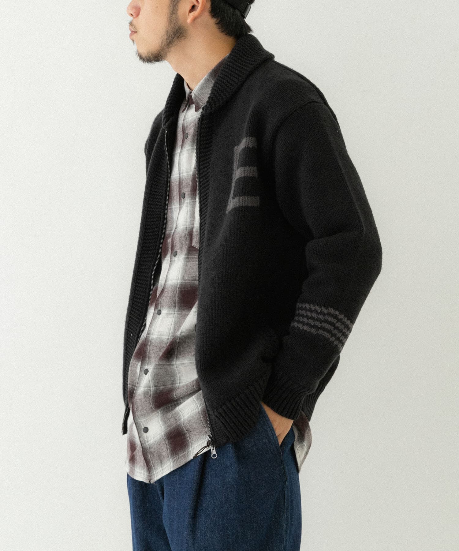 チャムラ　CHAMULA 新品未使用品　メリノウール　カウチンニット　Mサイズ. ロゴカウチンニット(M ブラック): トップス｜URBAN RESEARCH公式