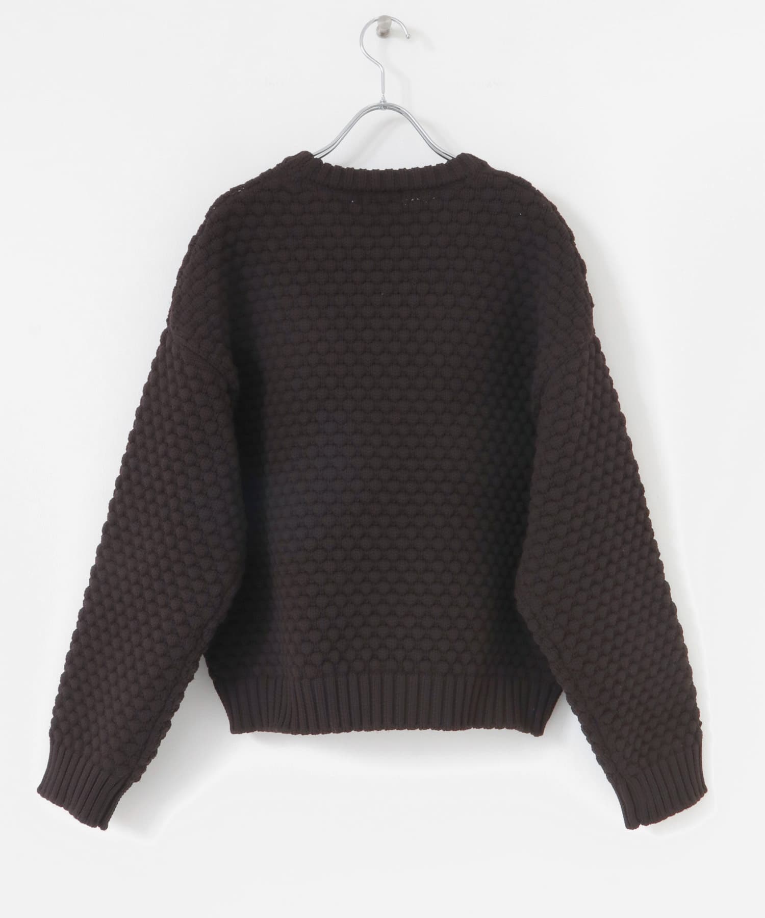 ポップコーン編みニットプルオーバー(one グラファイト
