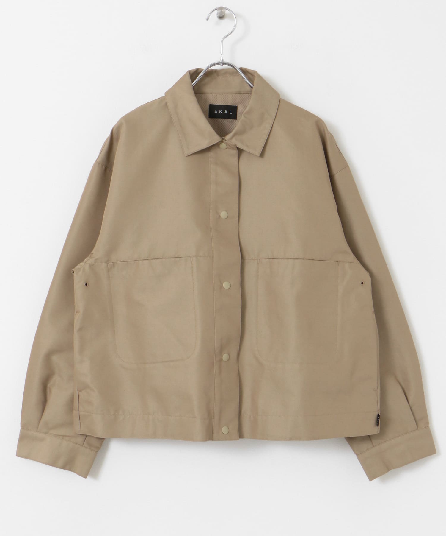 『吸水速乾/イージーケア』coolmax chino ショートカバーオールジャケット ベージュ one