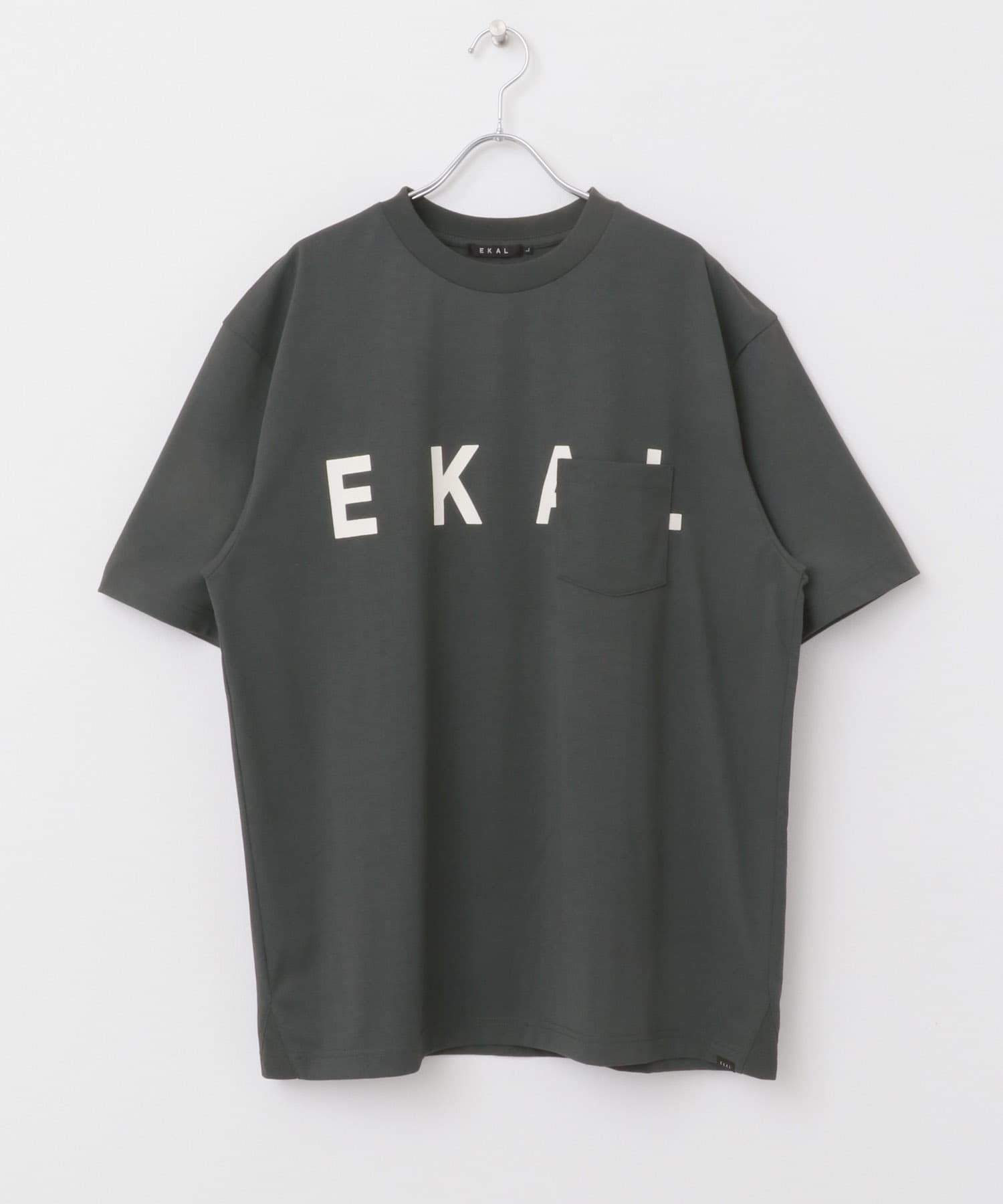 『UR TECH ひやサラクール』 ロゴプリントポケットTシャツ グレー M