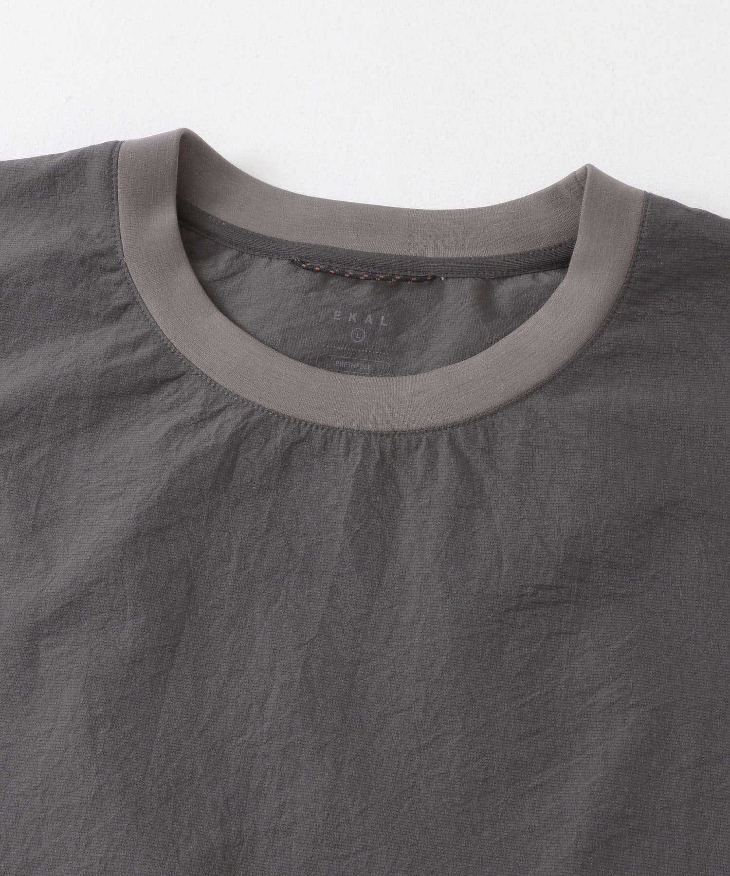 『吸水速乾/軽量』DotAir SHORT-SLEEVE PULLOVER チャコール M