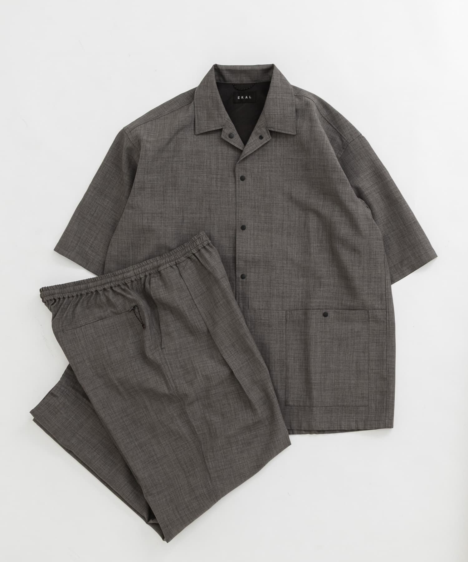 『吸水速乾/UVカット/UR TECH』ハイツイストショートスリーブシャツ モカグレー M