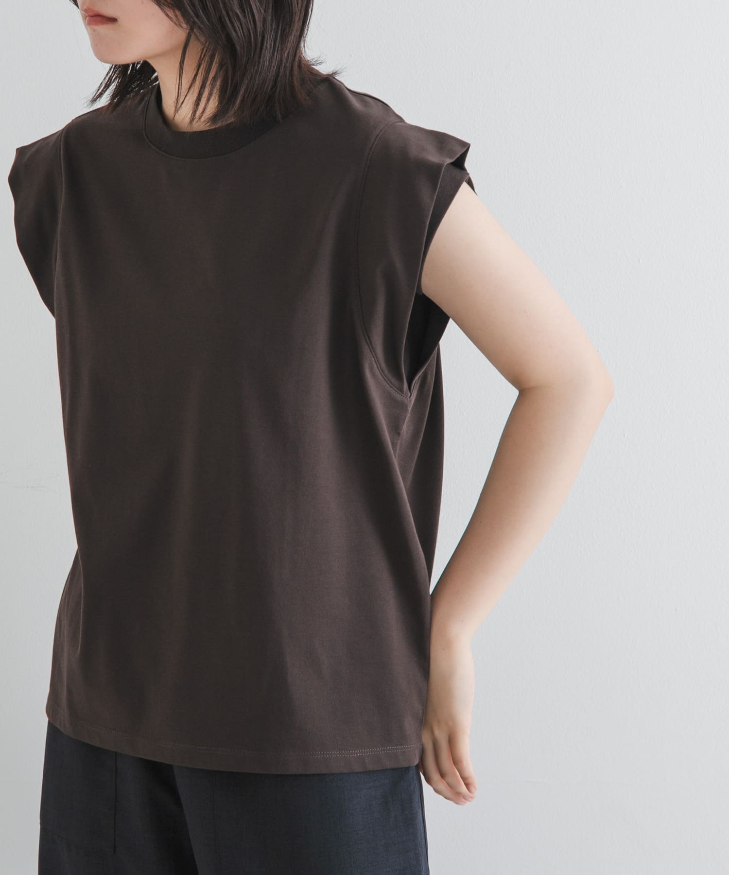 T/Cプレーティング天竺フリルTシャツ