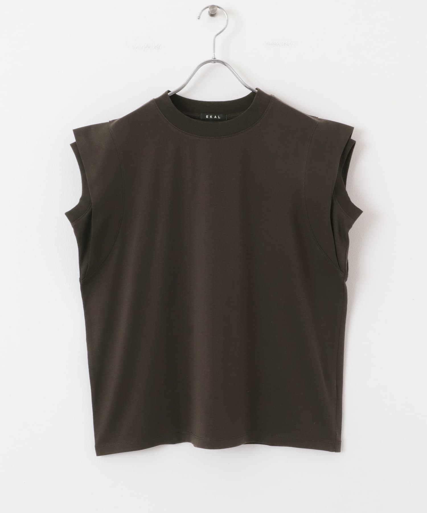 T/Cプレーティング天竺フリルTシャツ Dブラウン one