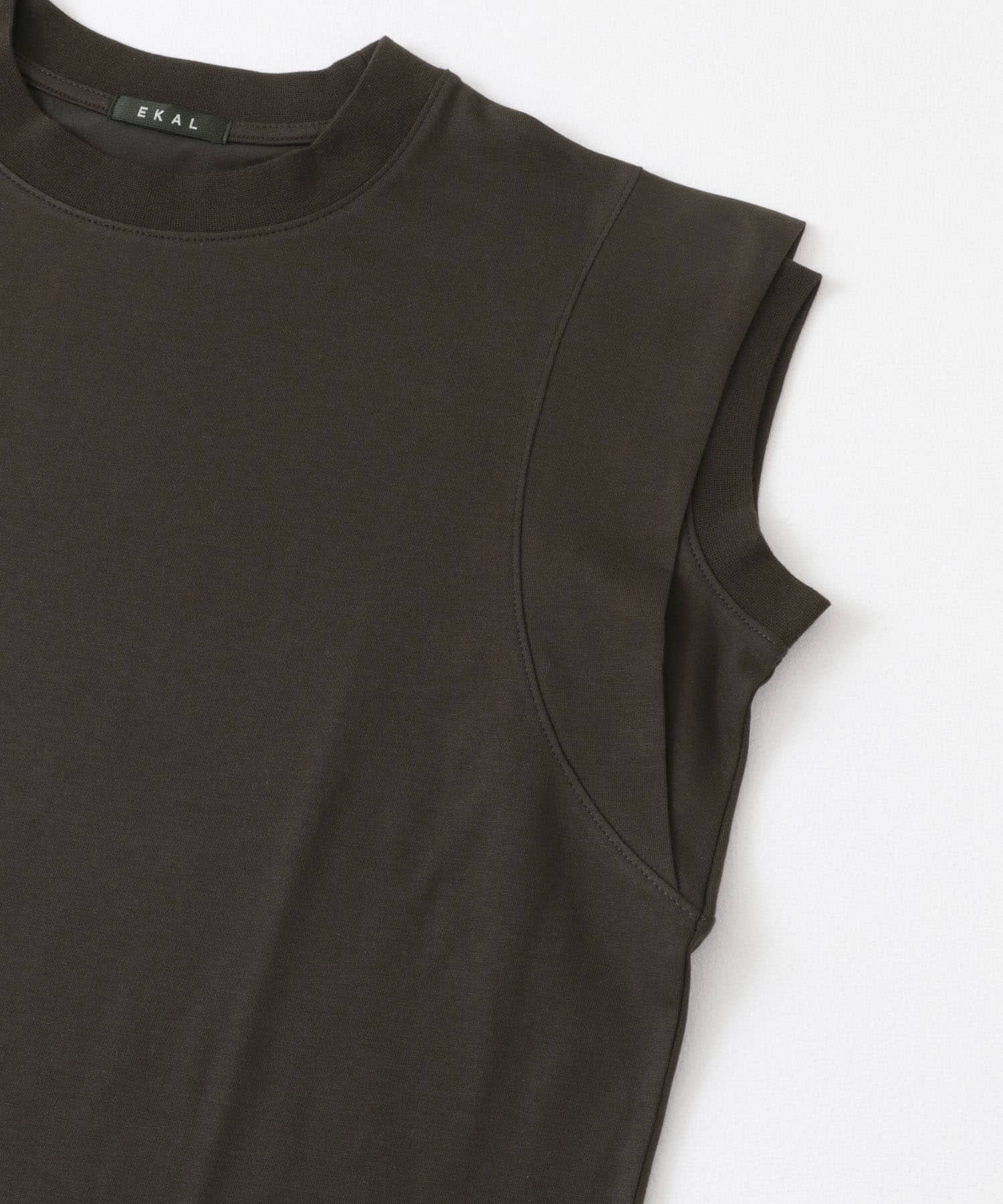 T/Cプレーティング天竺フリルTシャツ Dブラウン one