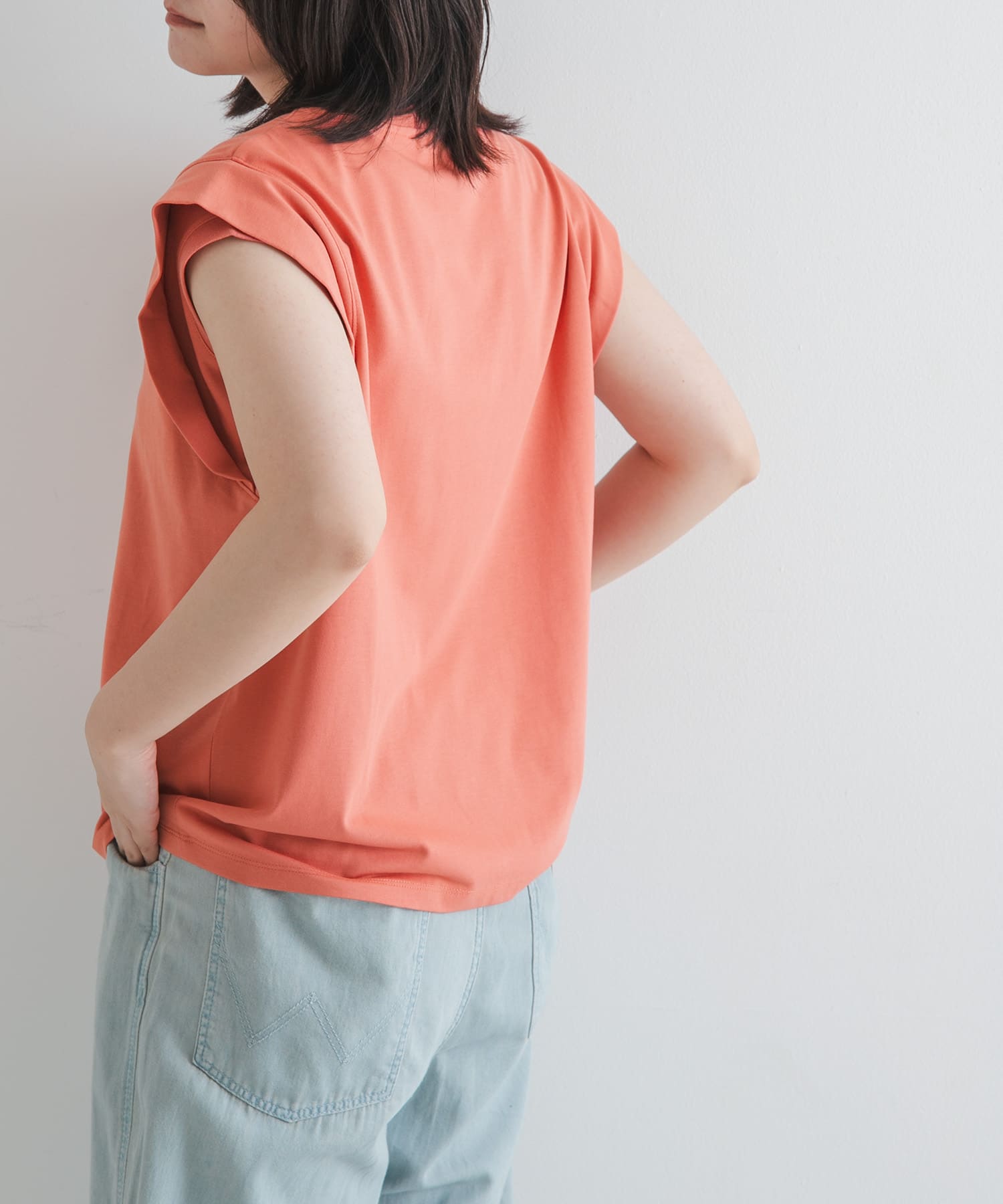 T/Cプレーティング天竺フリルTシャツ