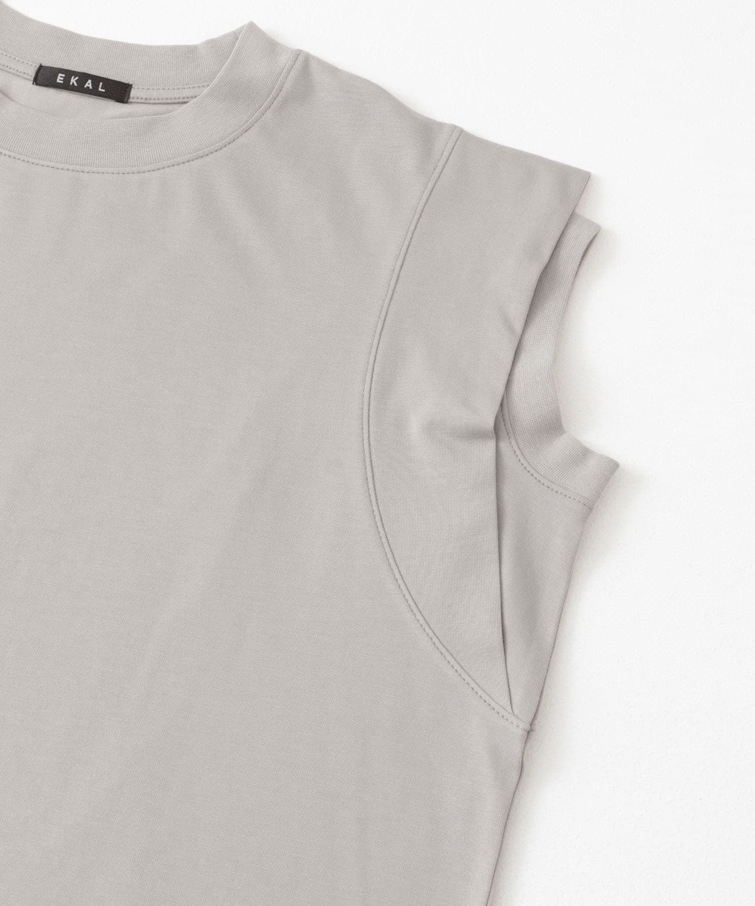 T/Cプレーティング天竺フリルTシャツ ライトグレージュ one