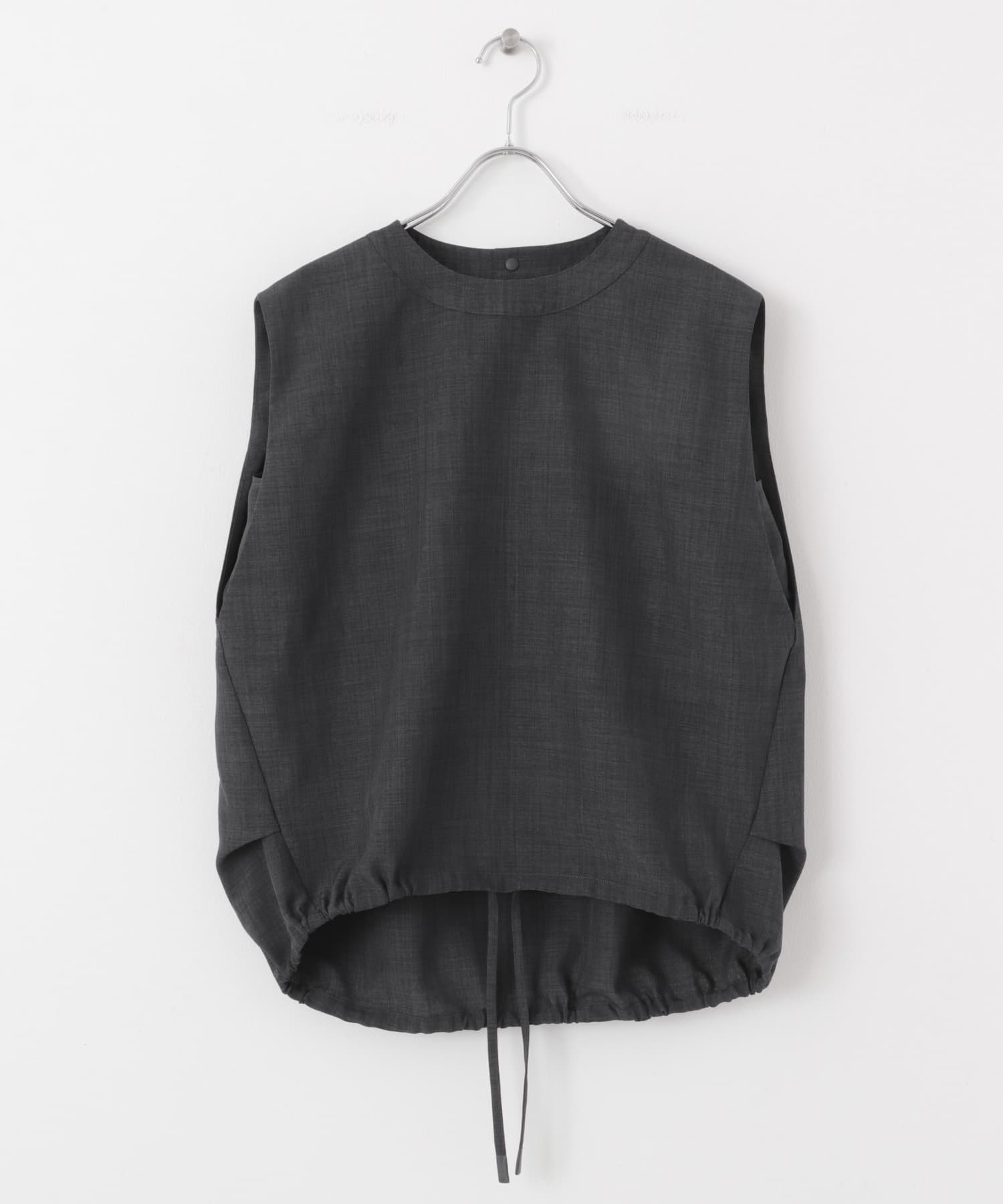 『UR TECH DRYLUXE』『吸水速乾/UVカット』ハイツイストフレンチスリーブブラウス チャコール one