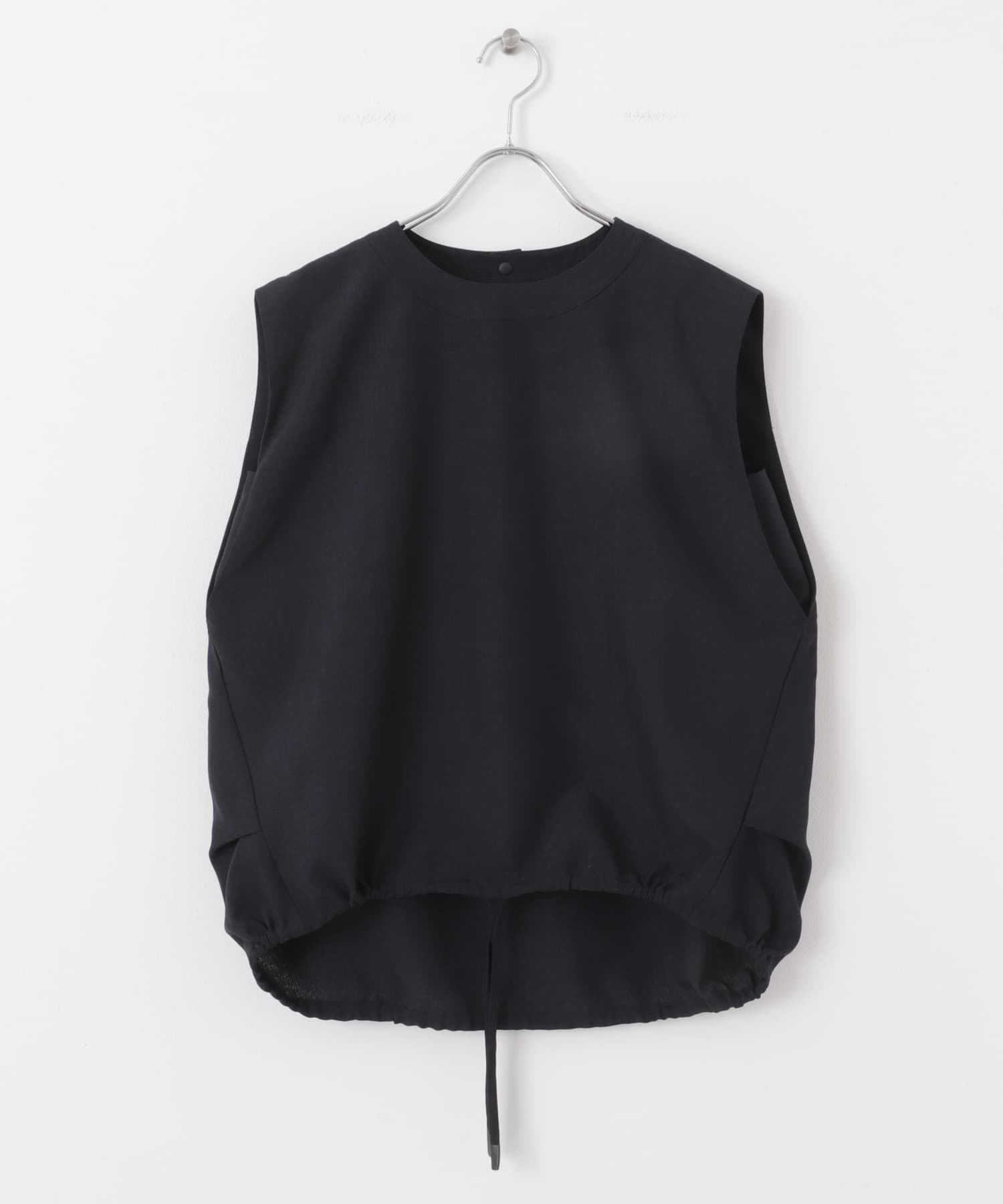 『UR TECH DRYLUXE』『吸水速乾/UVカット』ハイツイストフレンチスリーブブラウス ネイビー one