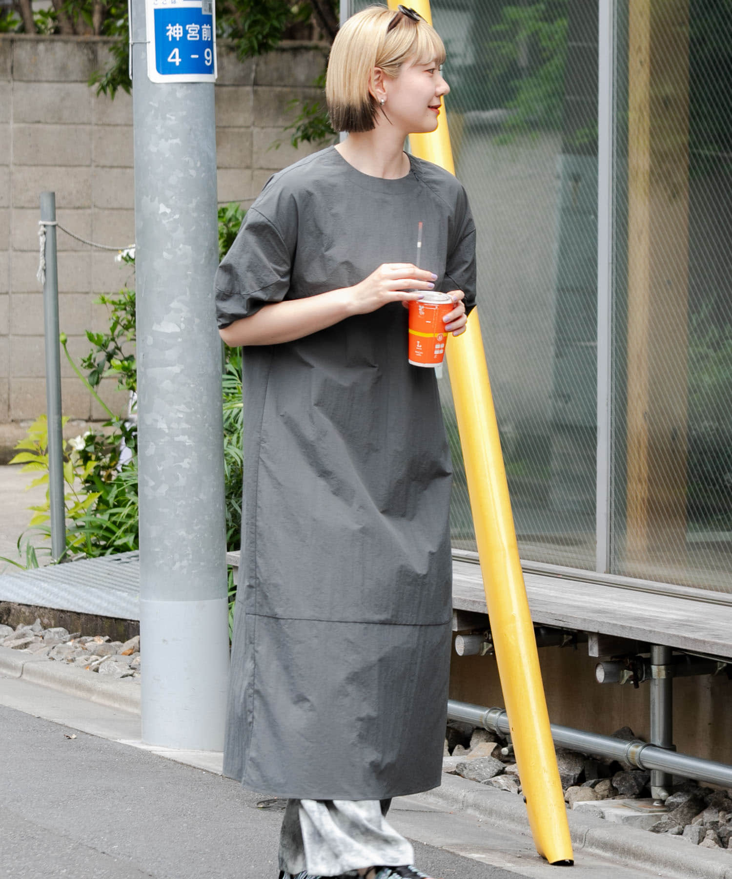 『撥水/UVカット/UR TECH』 ナイロンタッサーワンピース