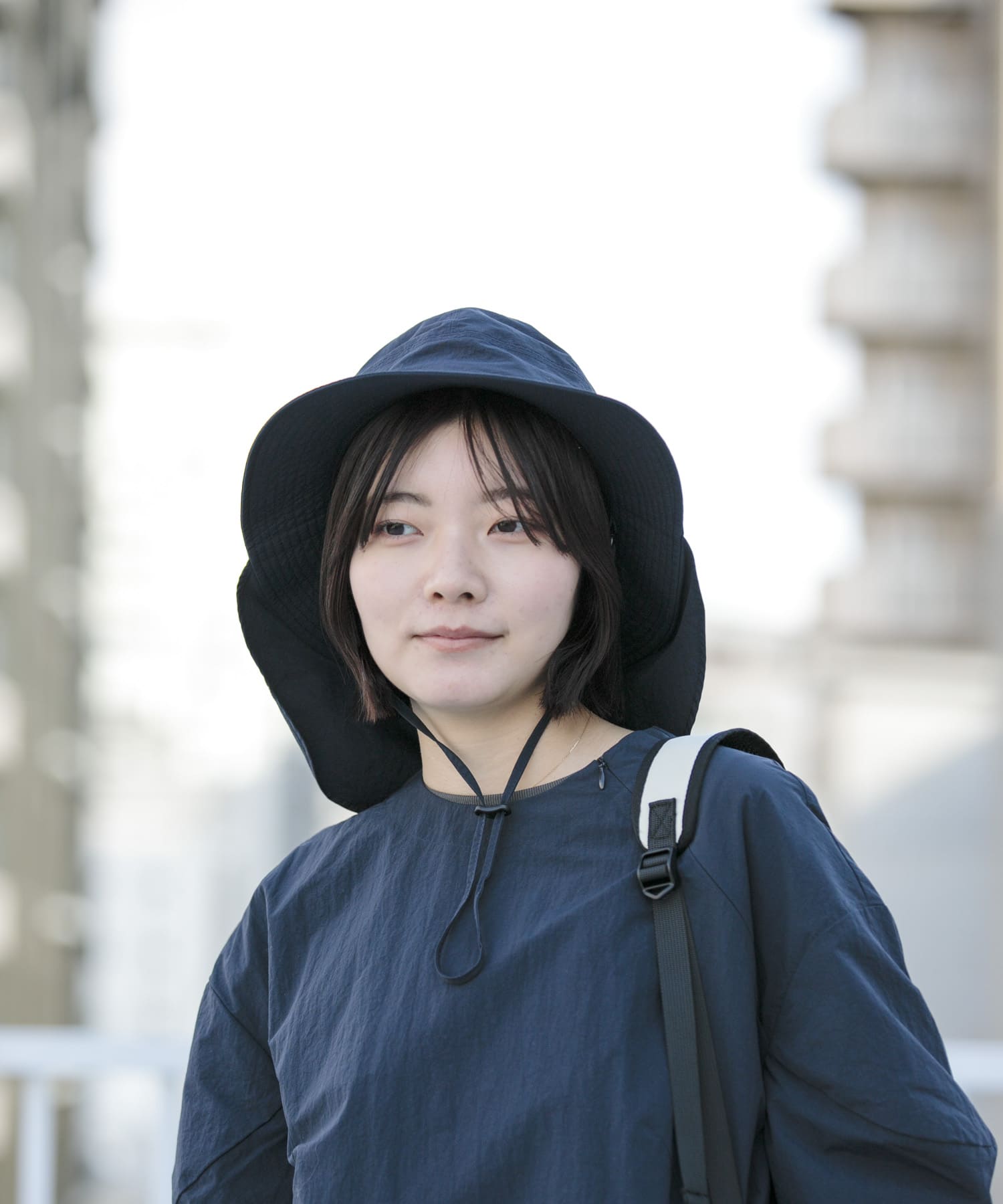 『UR TECH』ナイロンタッサーサンシェードハット ネイビー one