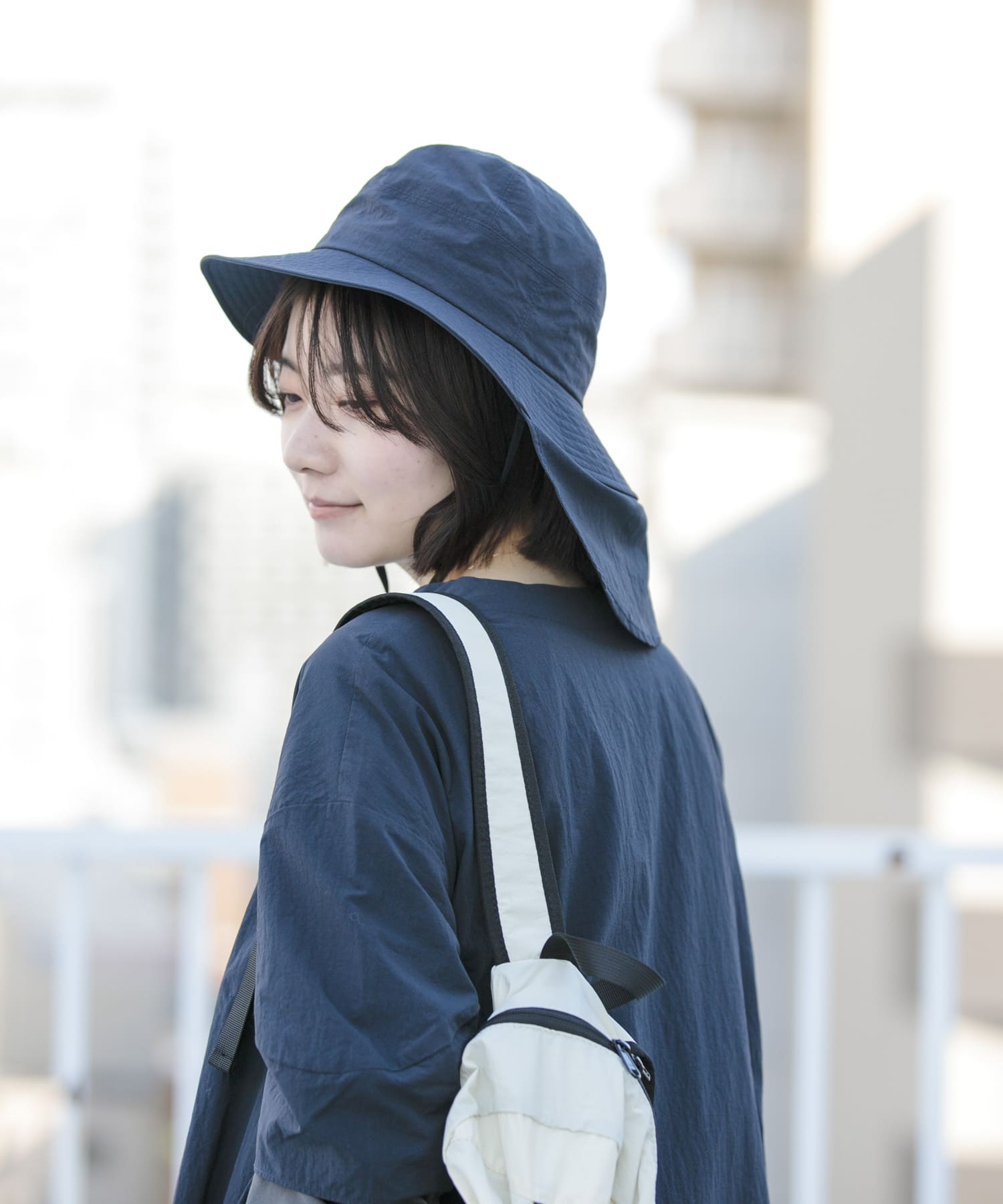 『UR TECH』ナイロンタッサーサンシェードハット ネイビー one