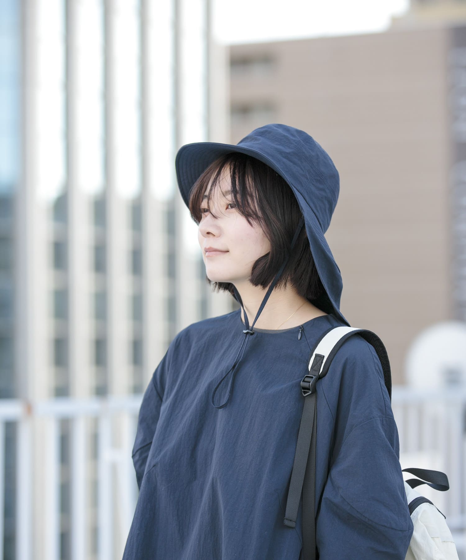 『UR TECH』ナイロンタッサーサンシェードハット ネイビー one