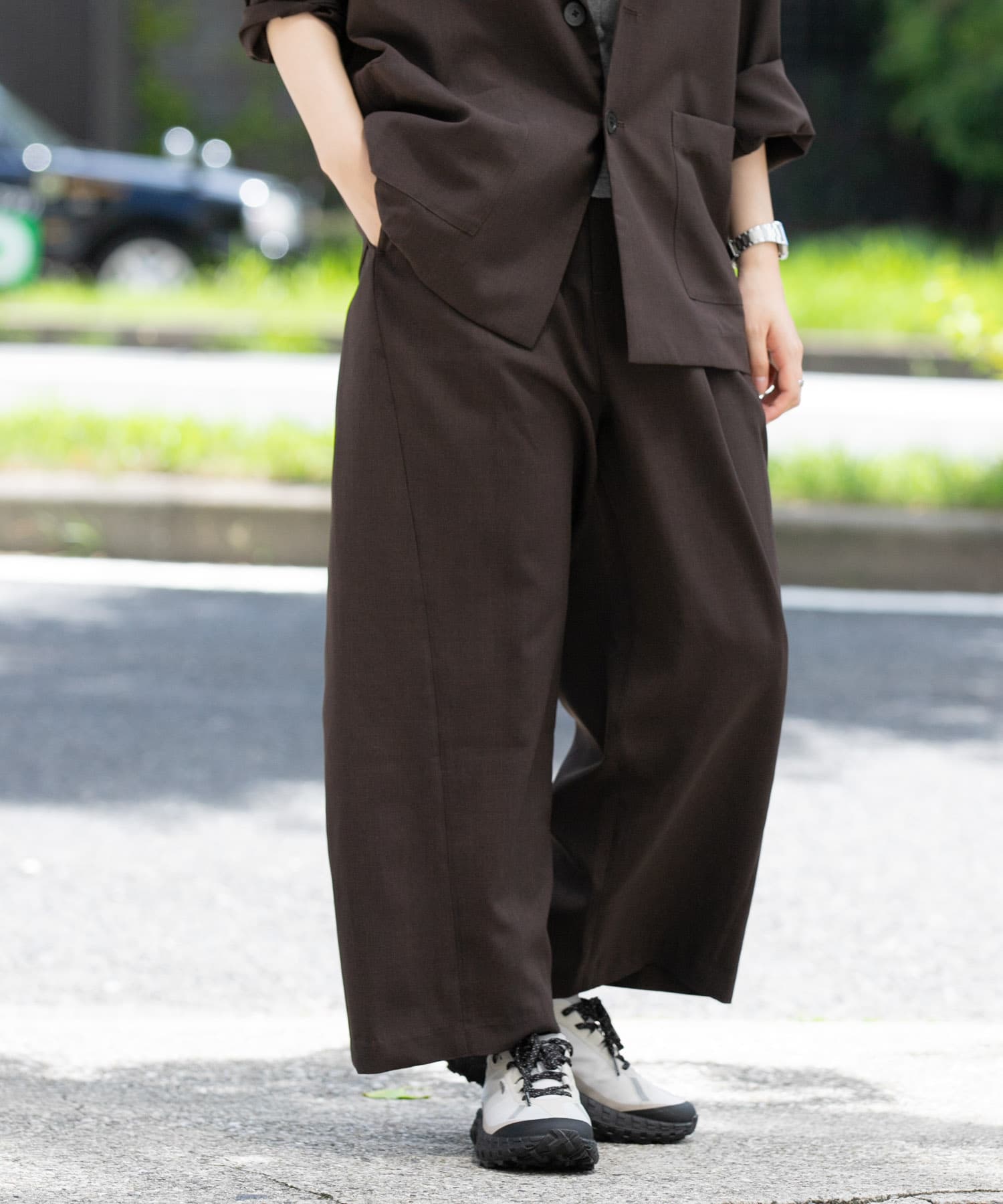 『UR TECH』租毛ライク ツイストシームパンツ