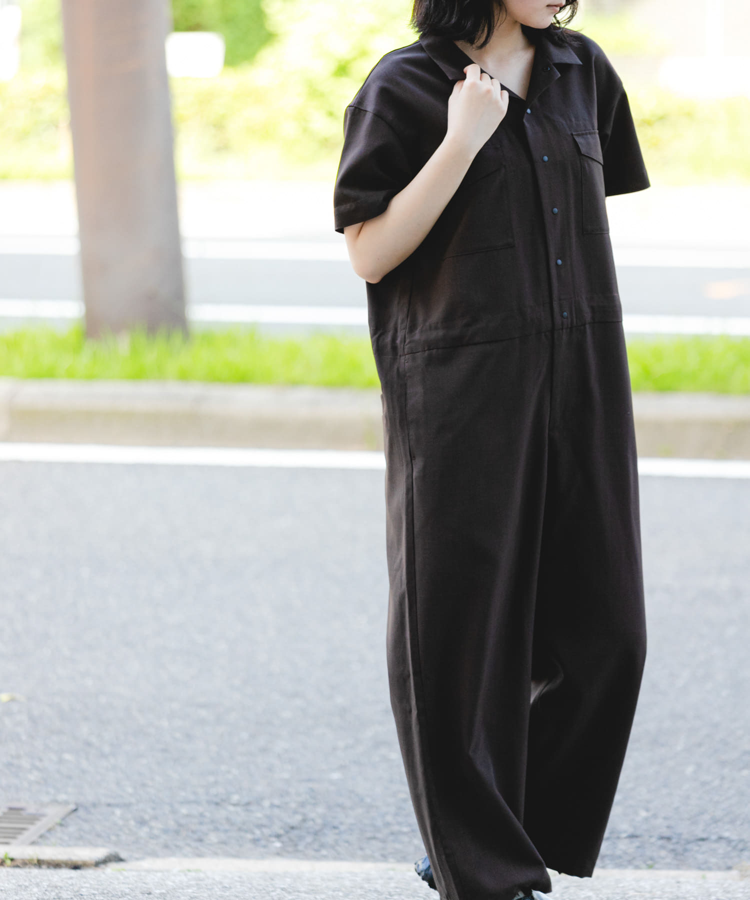 UR TECH』租毛ライク ジャンプスーツ(one ブラウン): ボトム｜URBAN