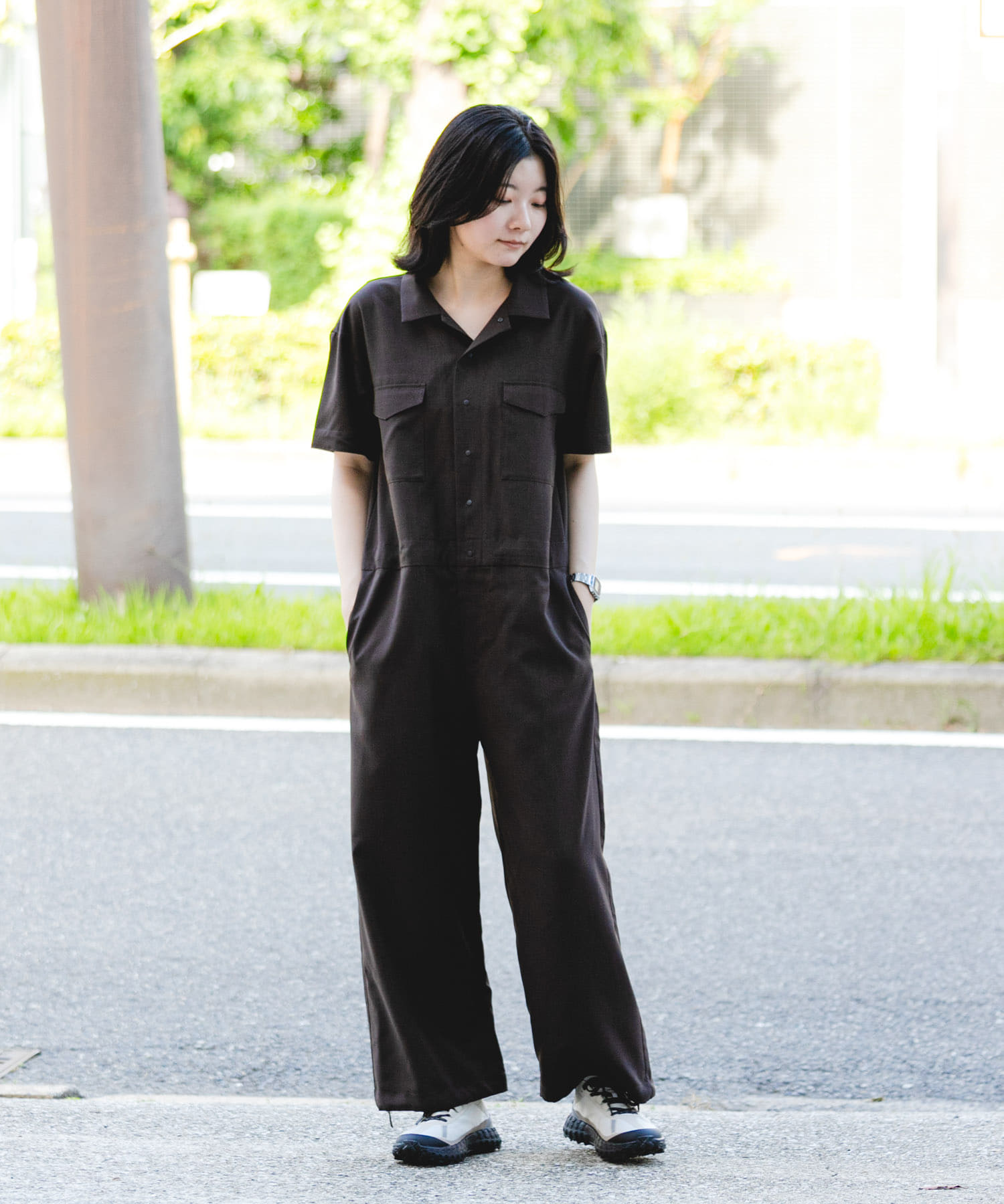 UR TECH』租毛ライク ジャンプスーツ(one ブラウン): ボトム｜URBAN