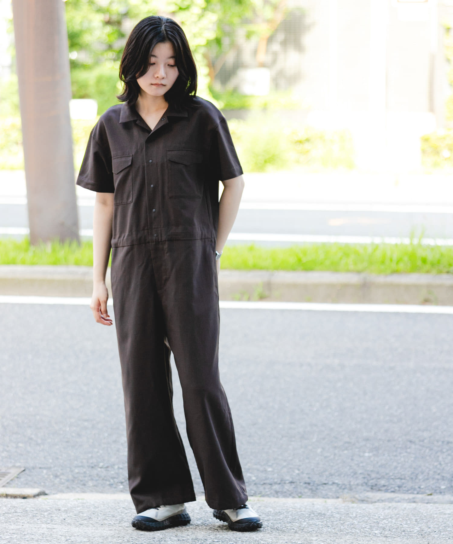 UR TECH』租毛ライク ジャンプスーツ(one ブラウン): ボトム｜URBAN