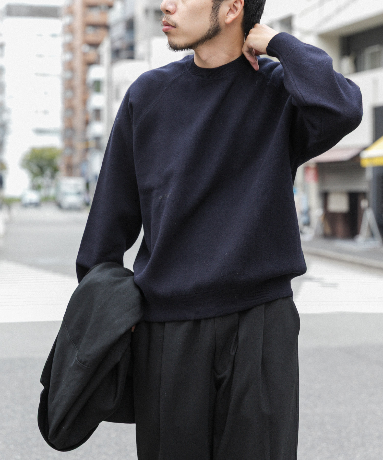 ドライニットプルオーバー ネイビー L